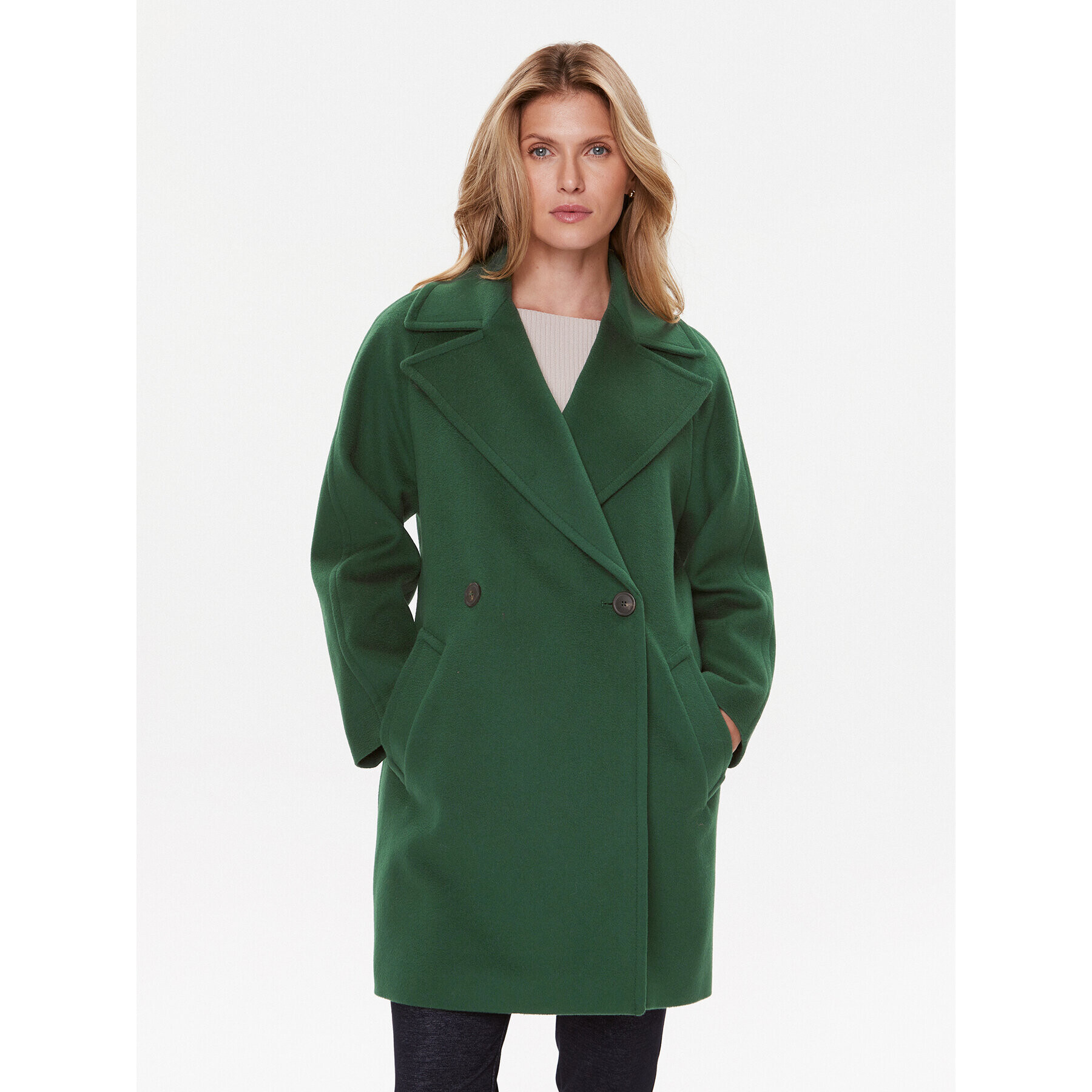 Weekend Max Mara Palton de lână Novella 2350160833 Verde Oversize - Pled.ro