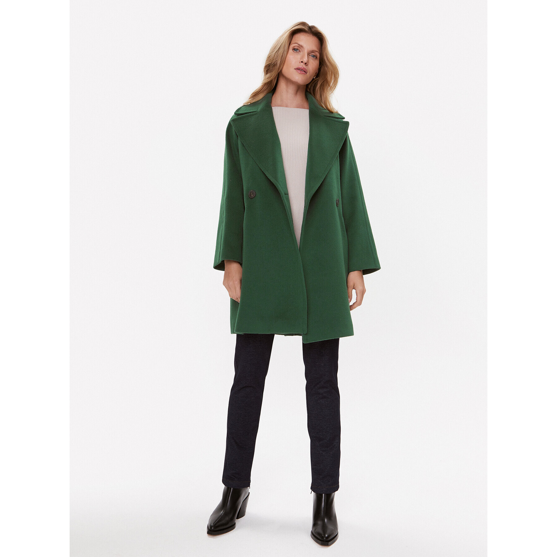 Weekend Max Mara Palton de lână Novella 2350160833 Verde Oversize - Pled.ro