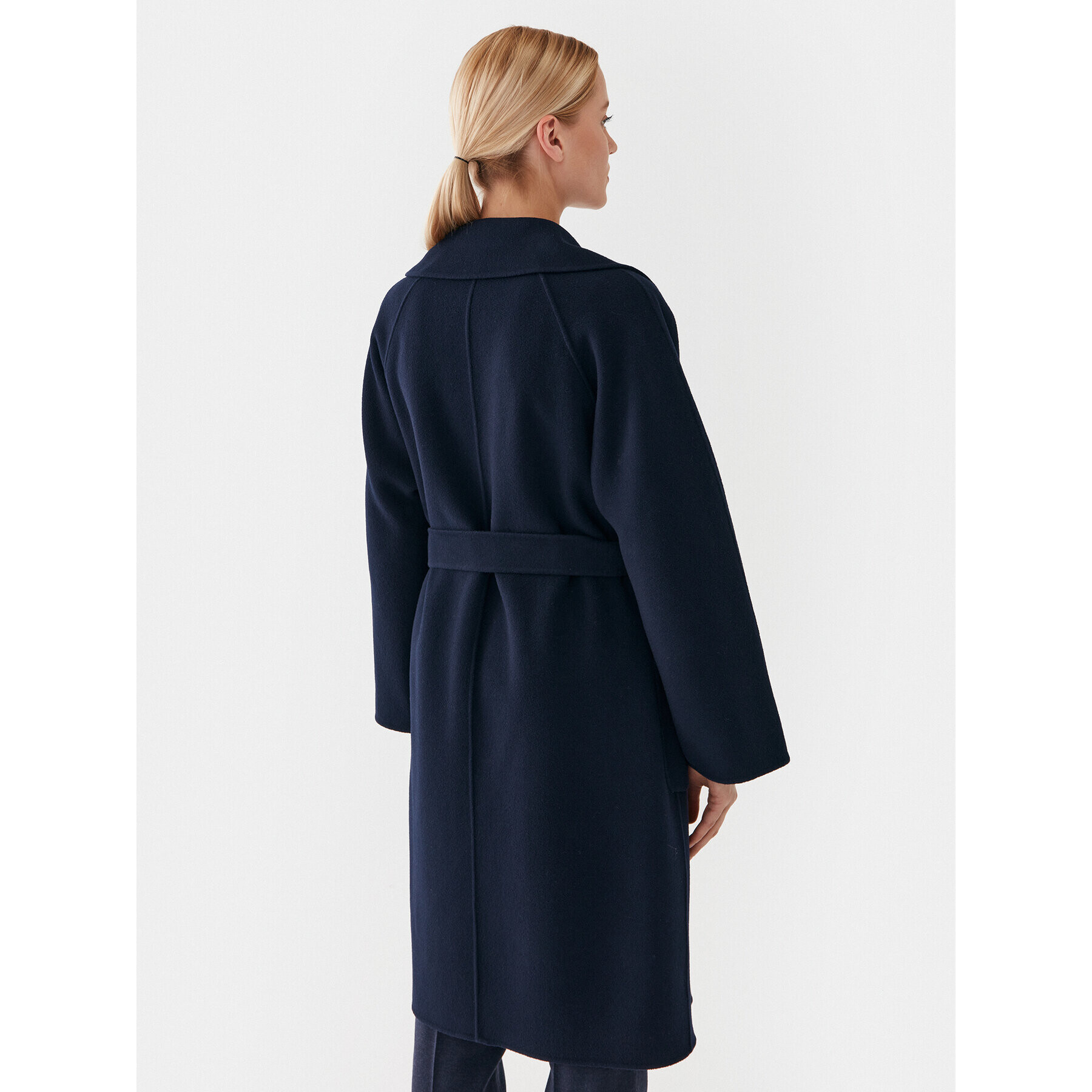 Weekend Max Mara Palton de lână Rovo 2350160339 Bleumarin Regular Fit - Pled.ro