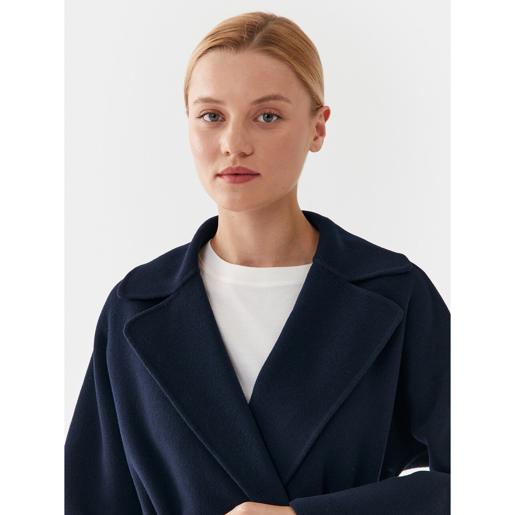 Weekend Max Mara Palton de lână Rovo 2350160339 Bleumarin Regular Fit - Pled.ro