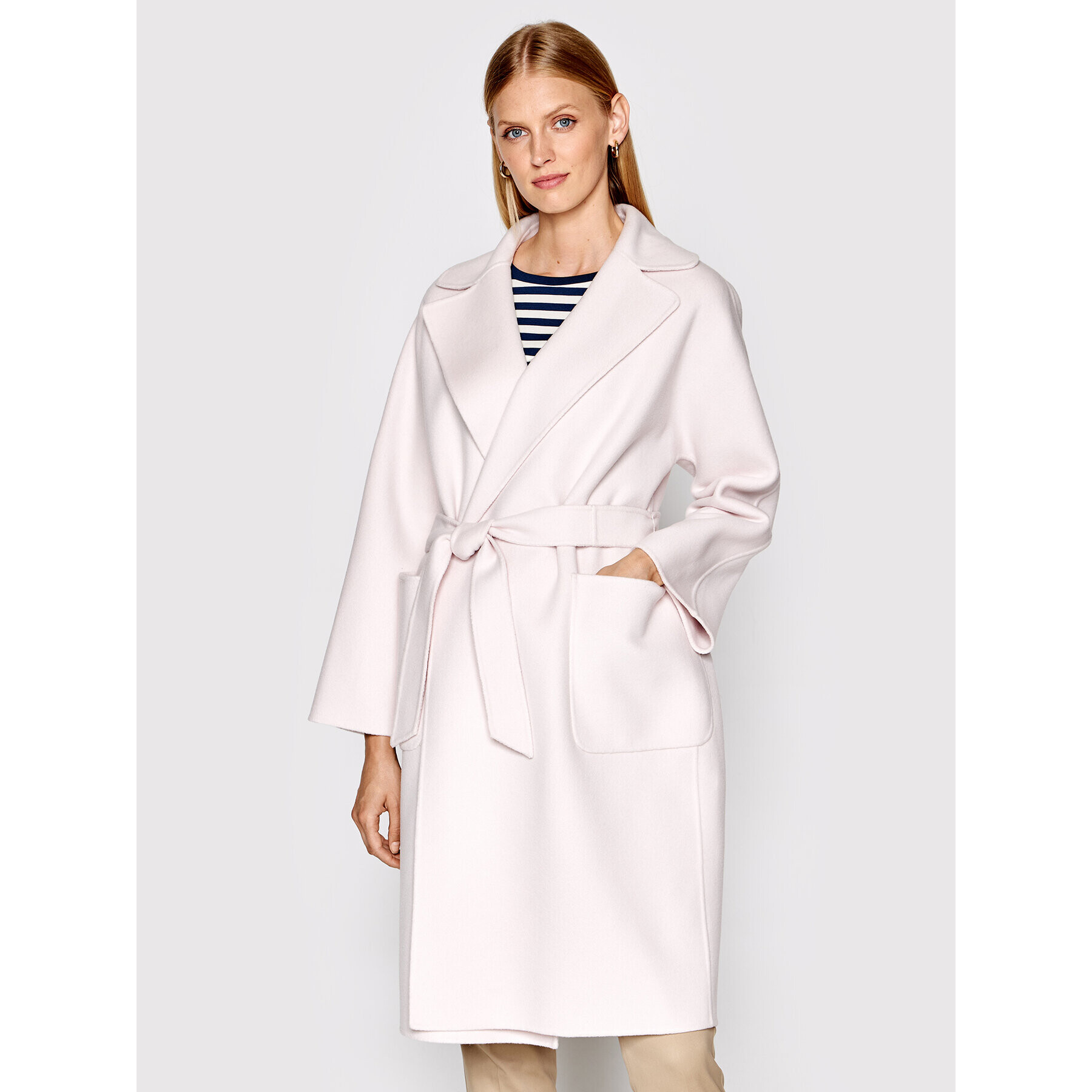 Weekend Max Mara Palton de lână Rovo 50160329 Écru Regular Fit - Pled.ro