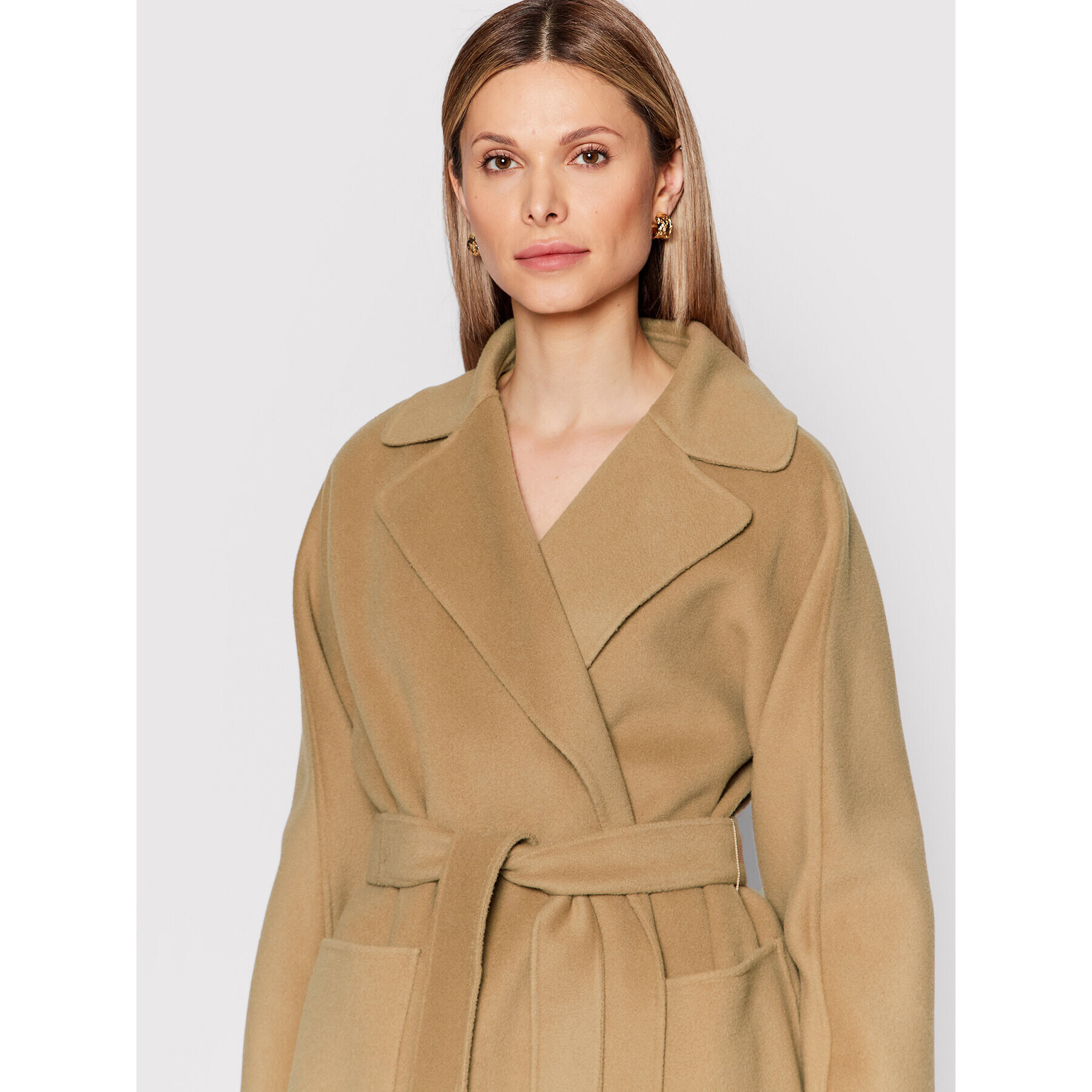 Weekend Max Mara Palton de lână Rovo 50160329 Maro Relaxed Fit - Pled.ro