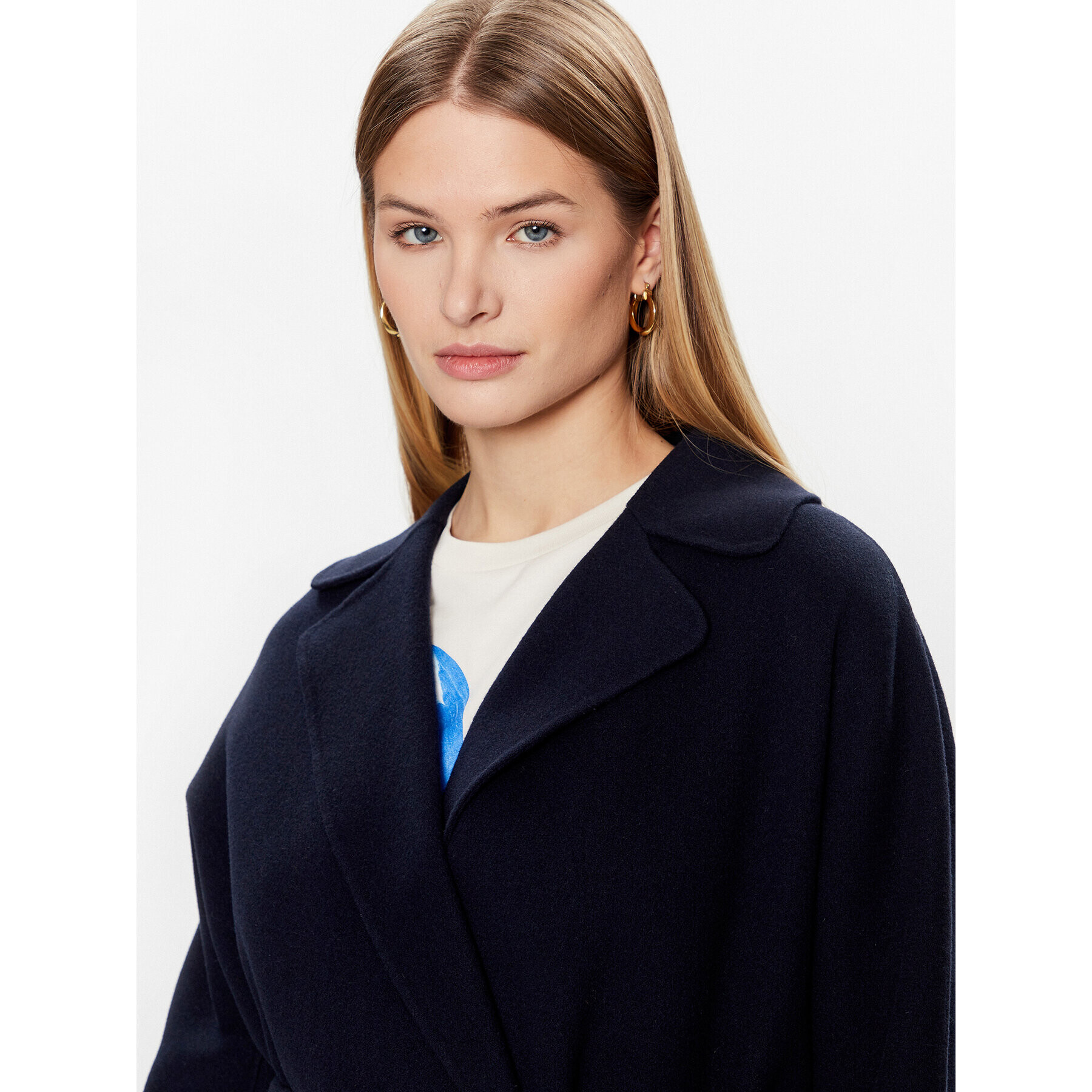 Weekend Max Mara Palton de lână Selz 23501103 Bleumarin Regular Fit - Pled.ro