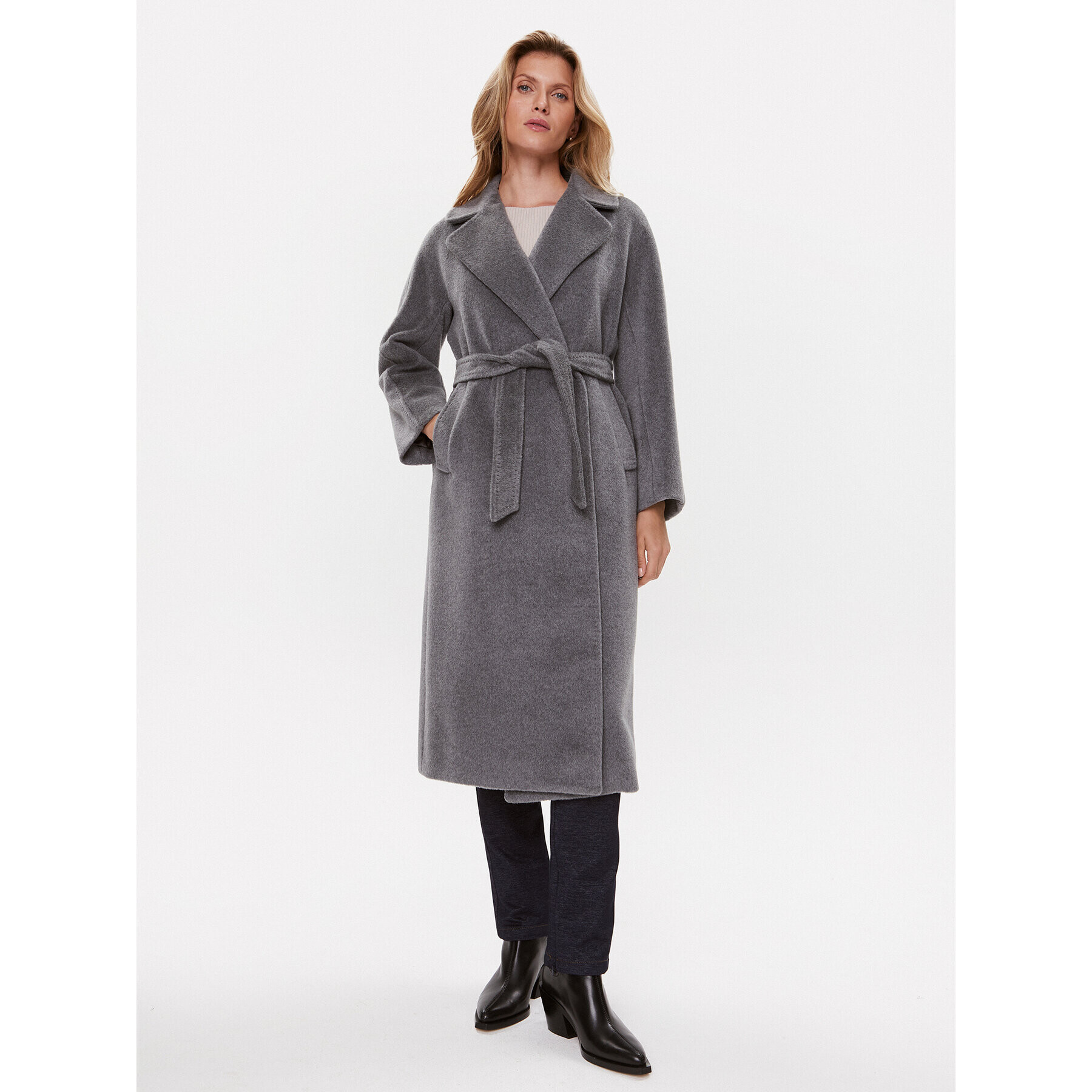 Weekend Max Mara Palton de lână Tempera 2350161233 Gri Regular Fit - Pled.ro