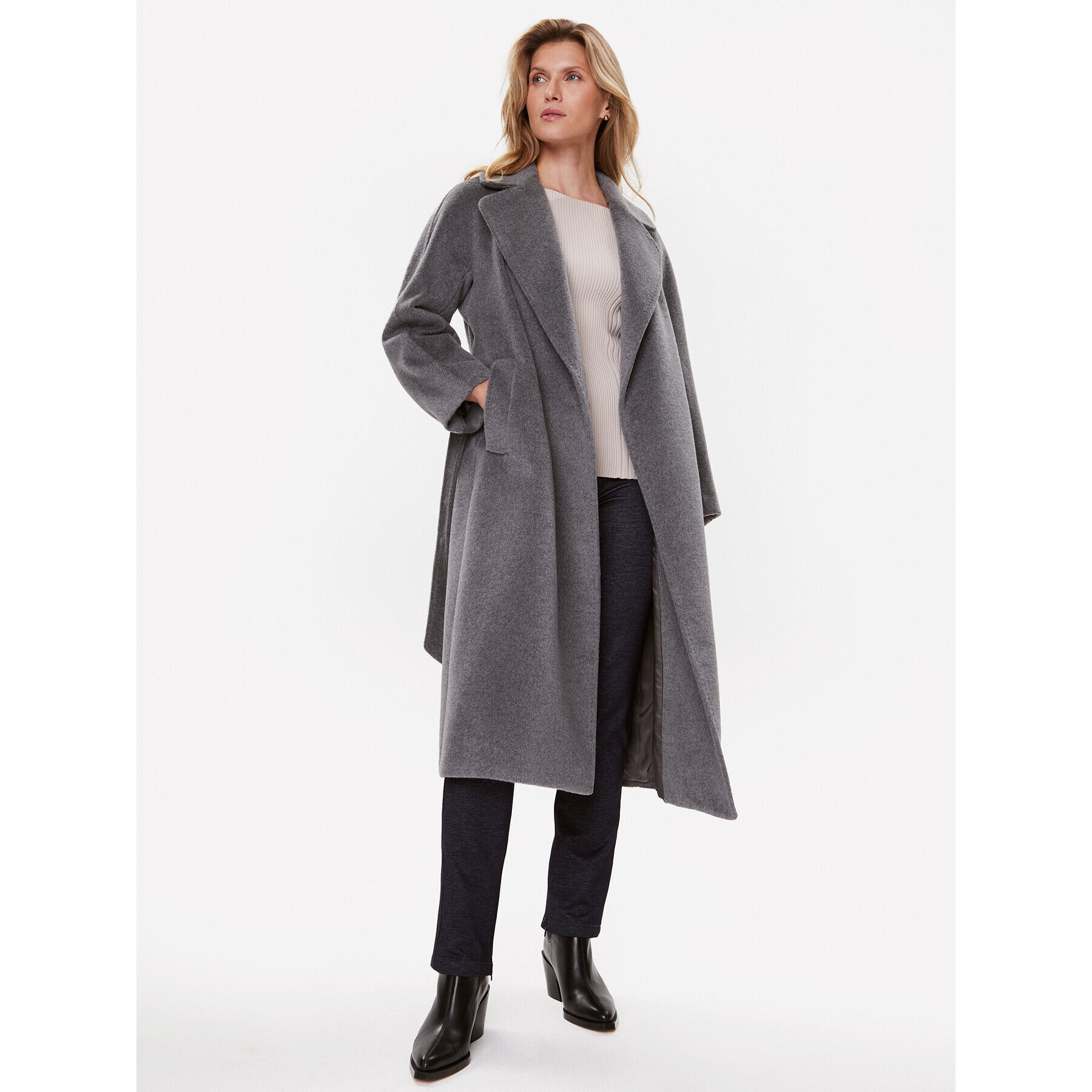 Weekend Max Mara Palton de lână Tempera 2350161233 Gri Regular Fit - Pled.ro