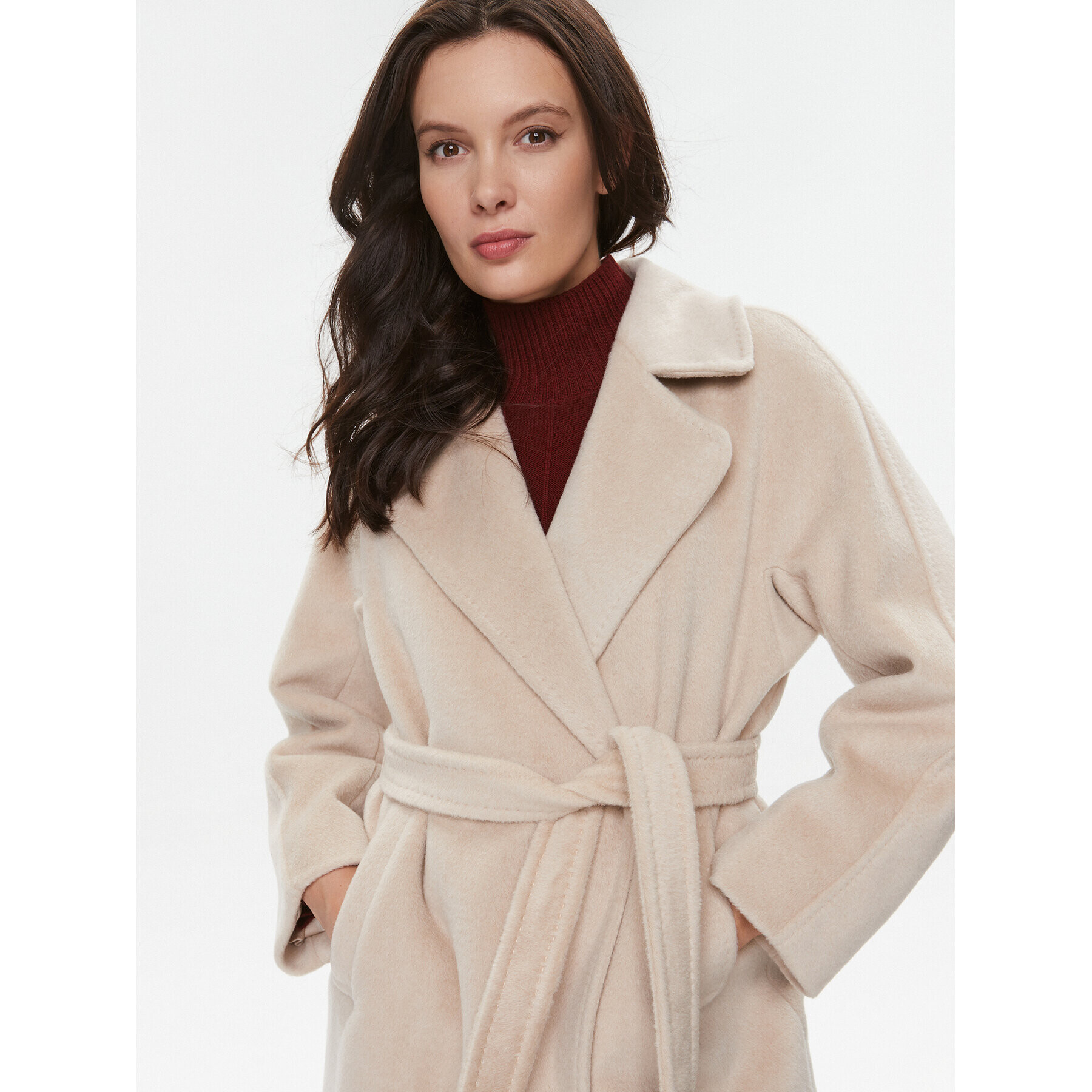 Weekend Max Mara Palton de lână Tempera 2350161233650 Écru Regular Fit - Pled.ro