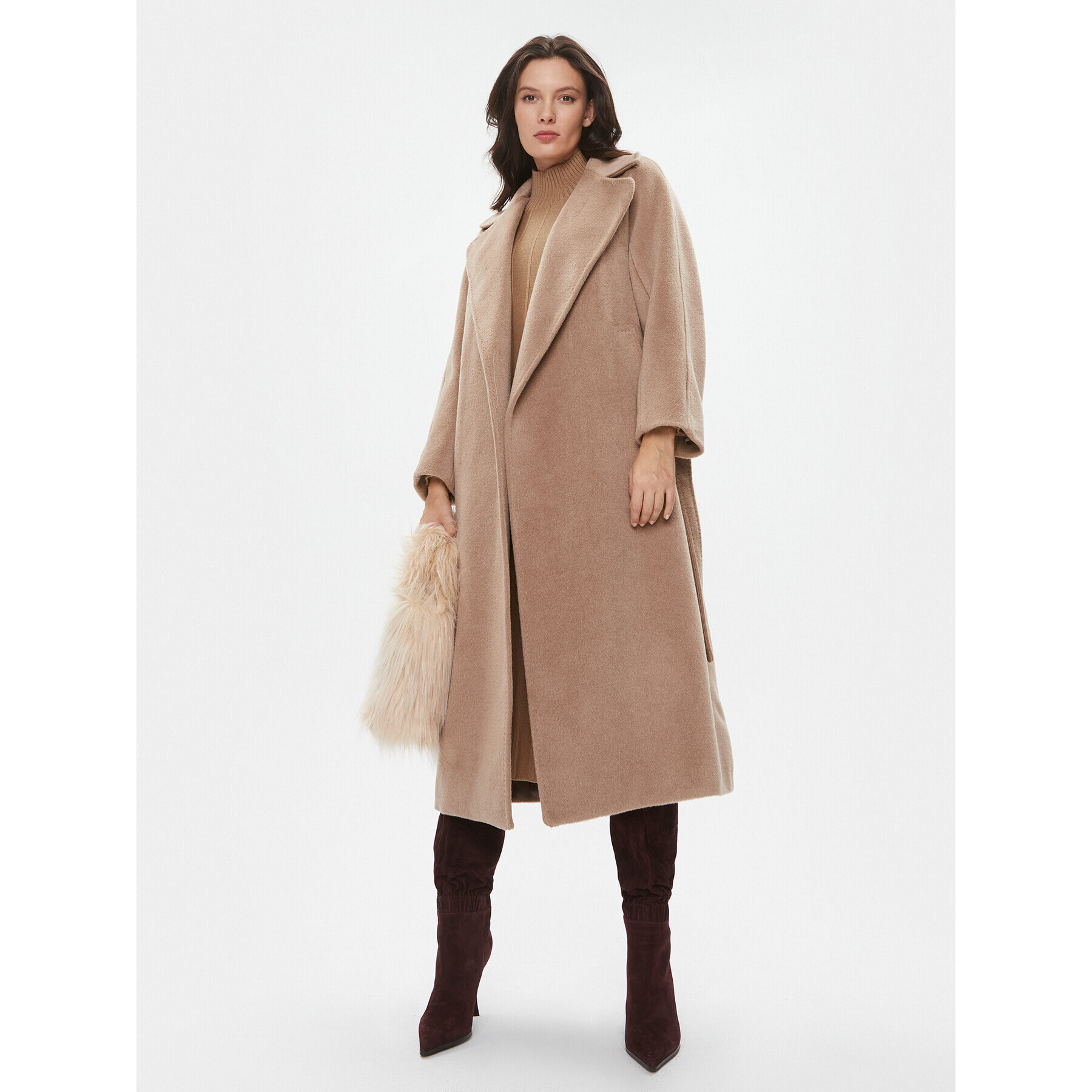 Weekend Max Mara Palton de lână Tempera 2350161233650 Maro Regular Fit - Pled.ro