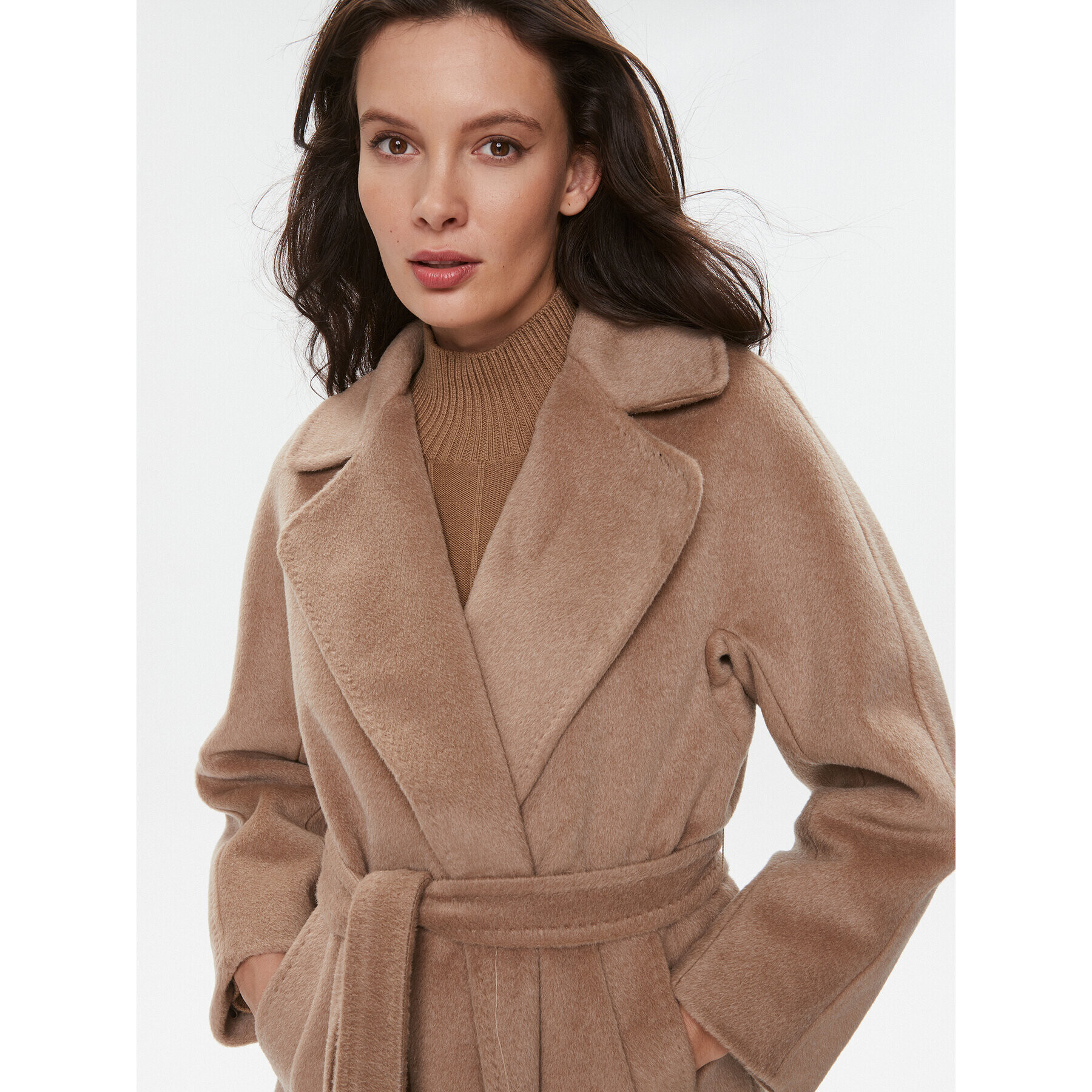 Weekend Max Mara Palton de lână Tempera 2350161233650 Maro Regular Fit - Pled.ro