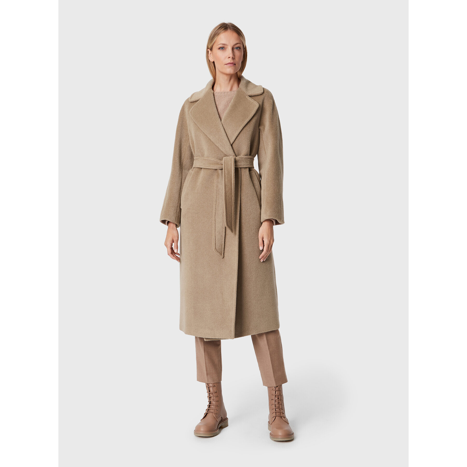 Weekend Max Mara Palton de lână Tempera 50160423 Maro Regular Fit - Pled.ro