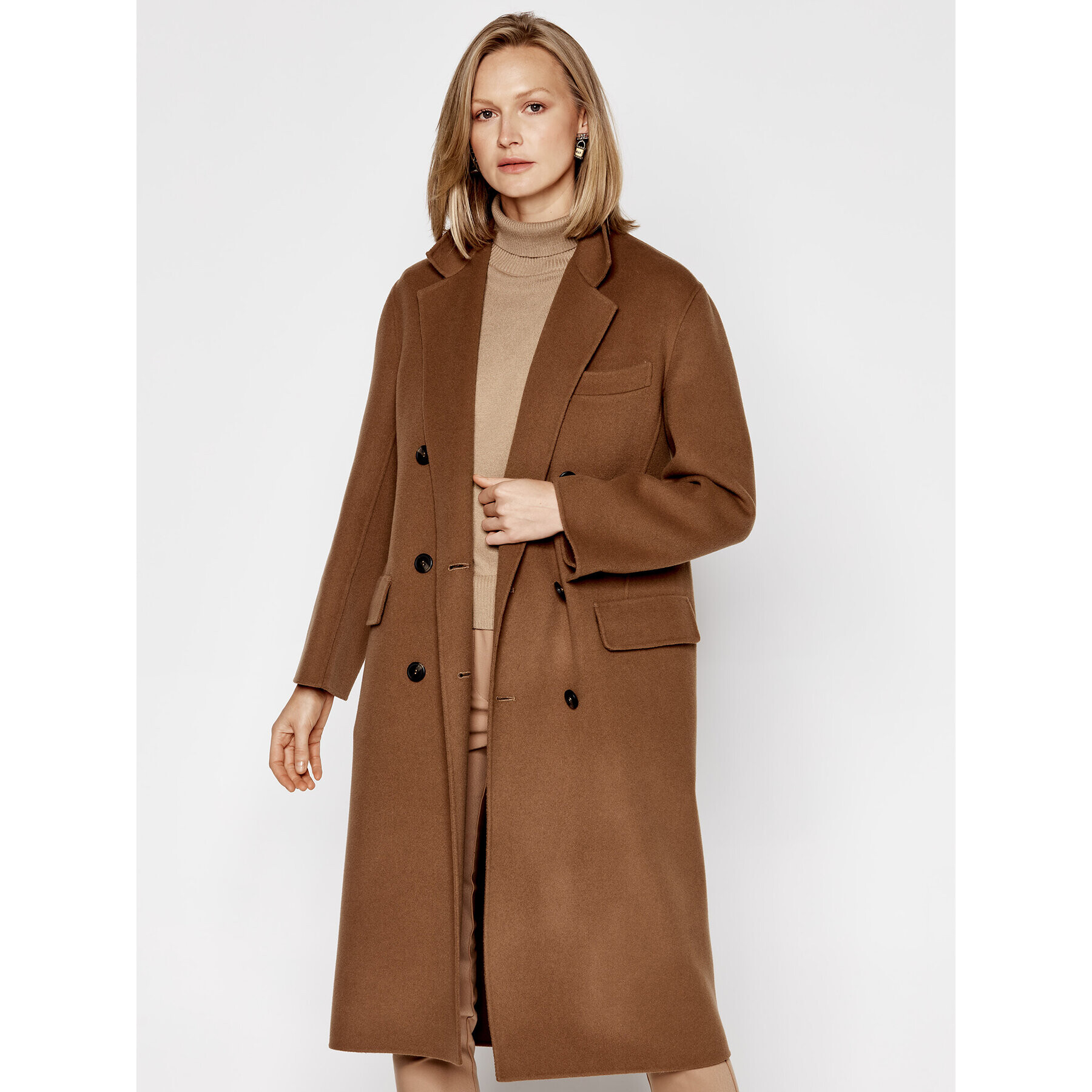 Weekend Max Mara Palton de lână Torbole 50160209 Maro Regular Fit - Pled.ro