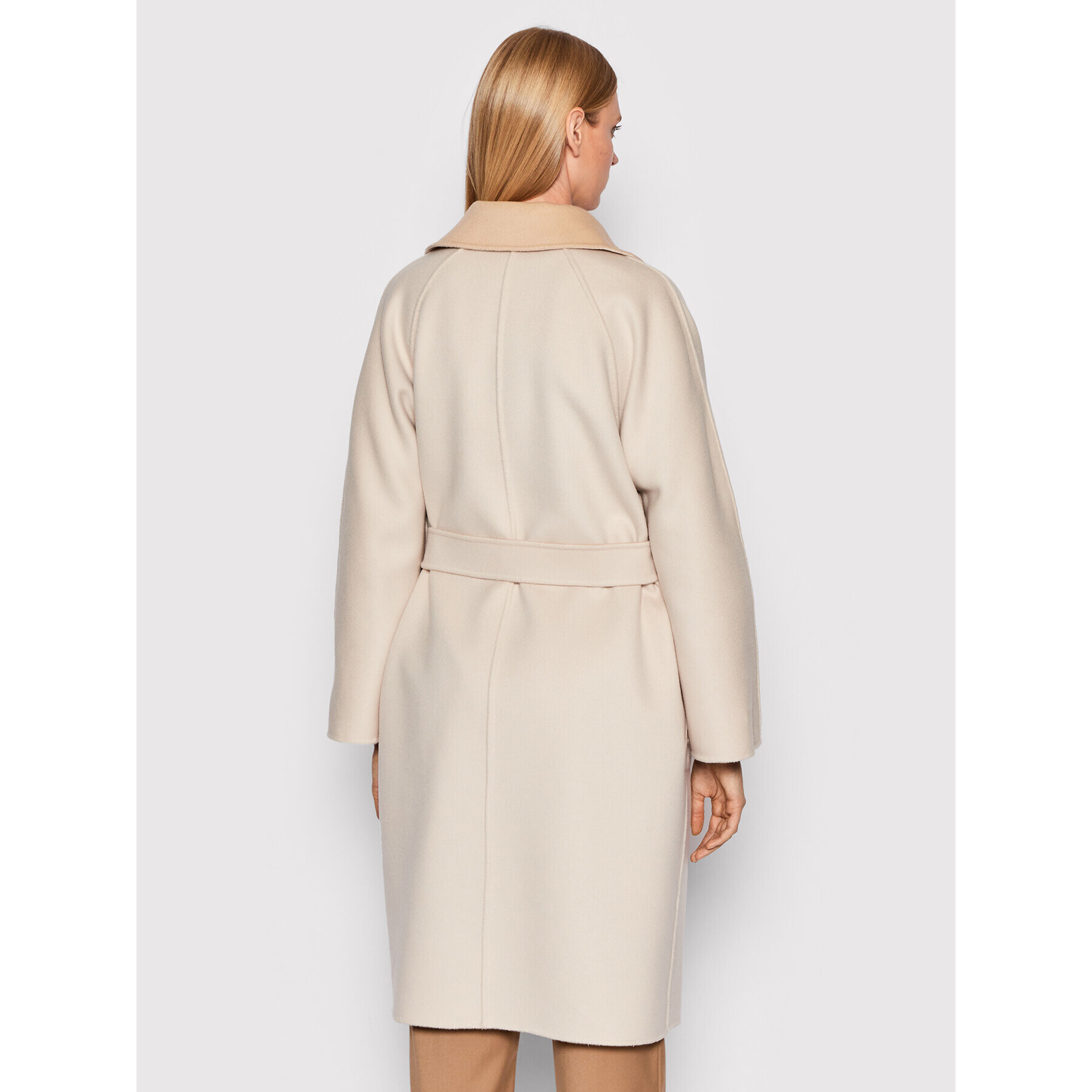 Weekend Max Mara Palton de lână Rail 50160429 Bej Regular Fit - Pled.ro