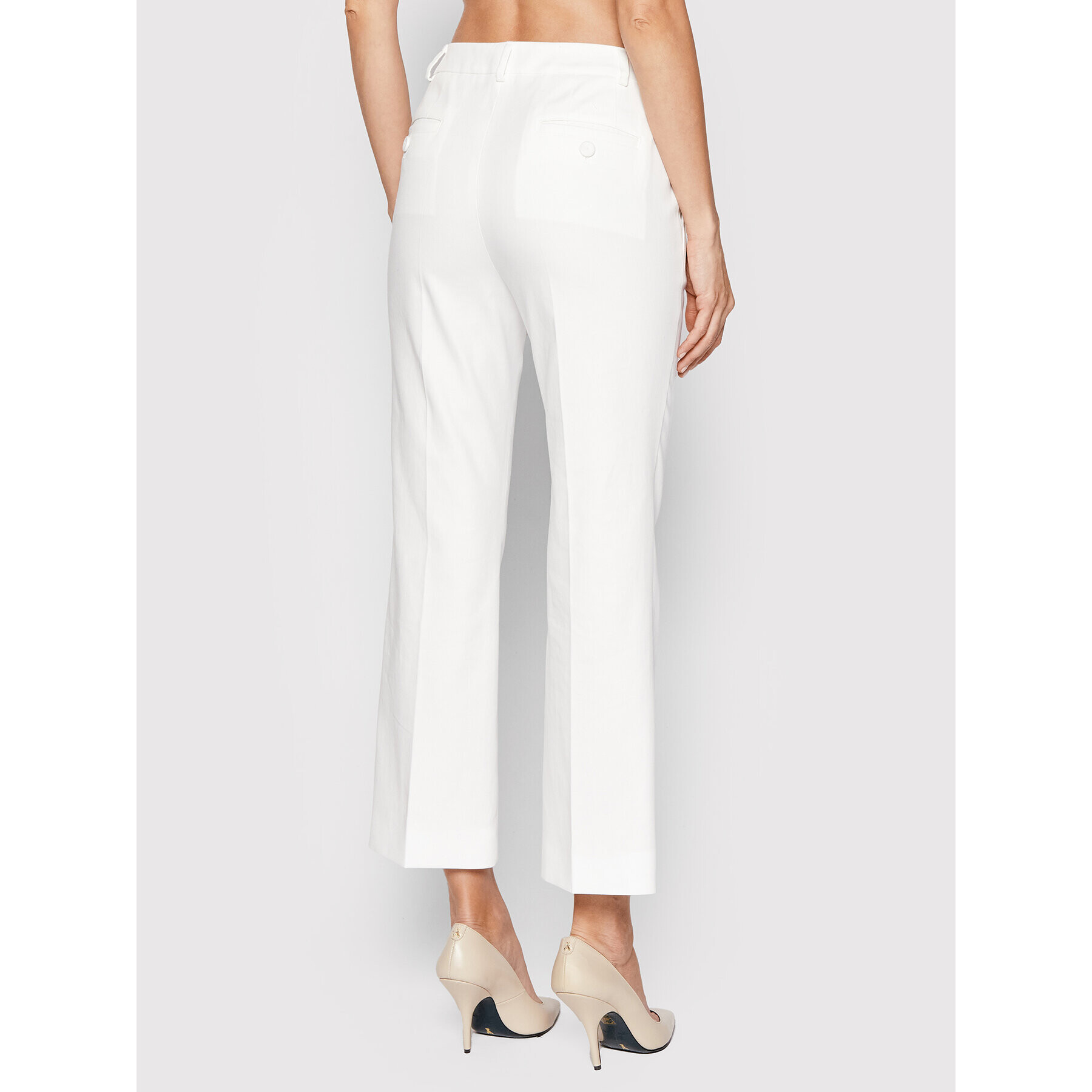 Weekend Max Mara Pantaloni chino Zeda 51310227 Alb Regular Fit - Pled.ro