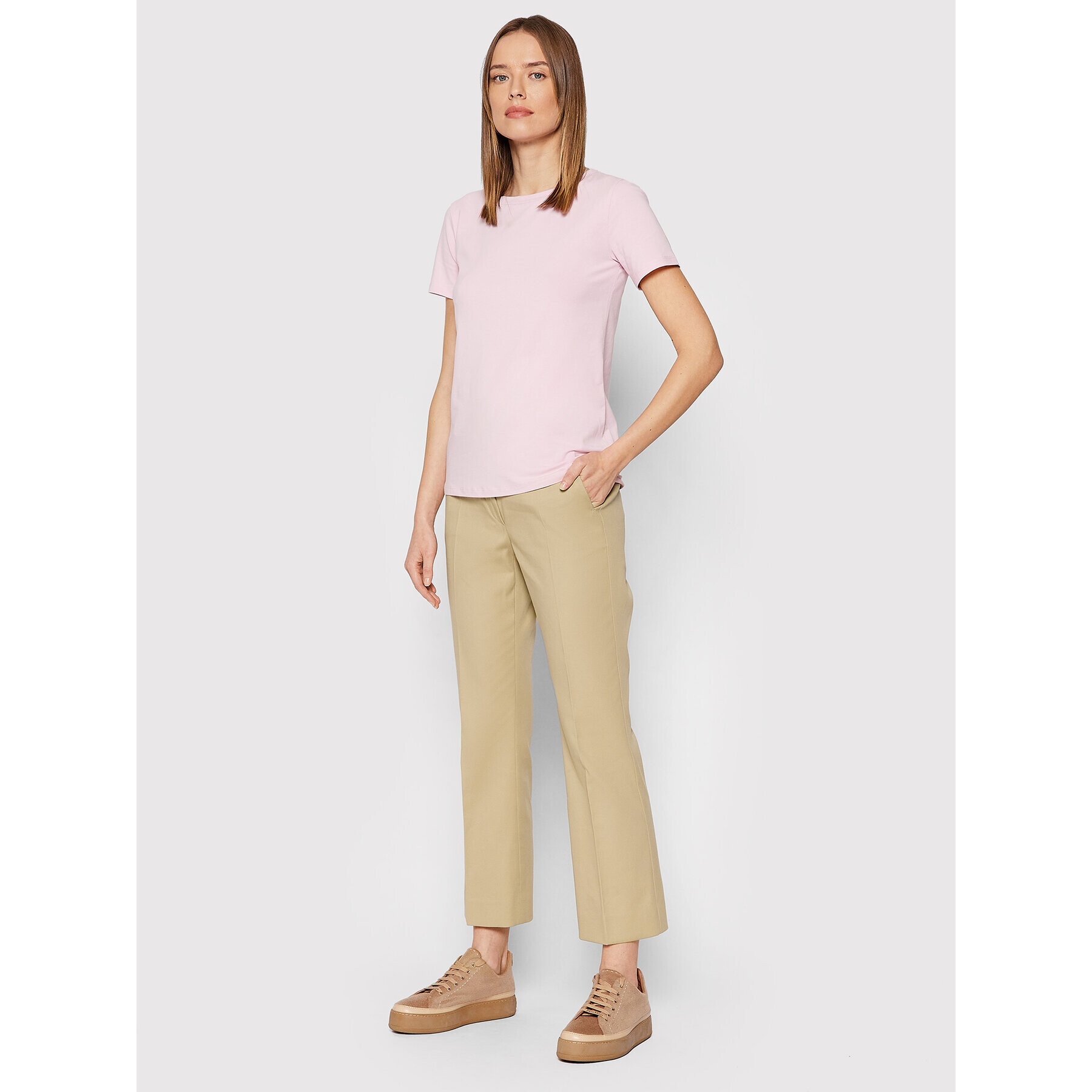 Weekend Max Mara Pantaloni chino Zeda 51310227 Bej Regular Fit - Pled.ro