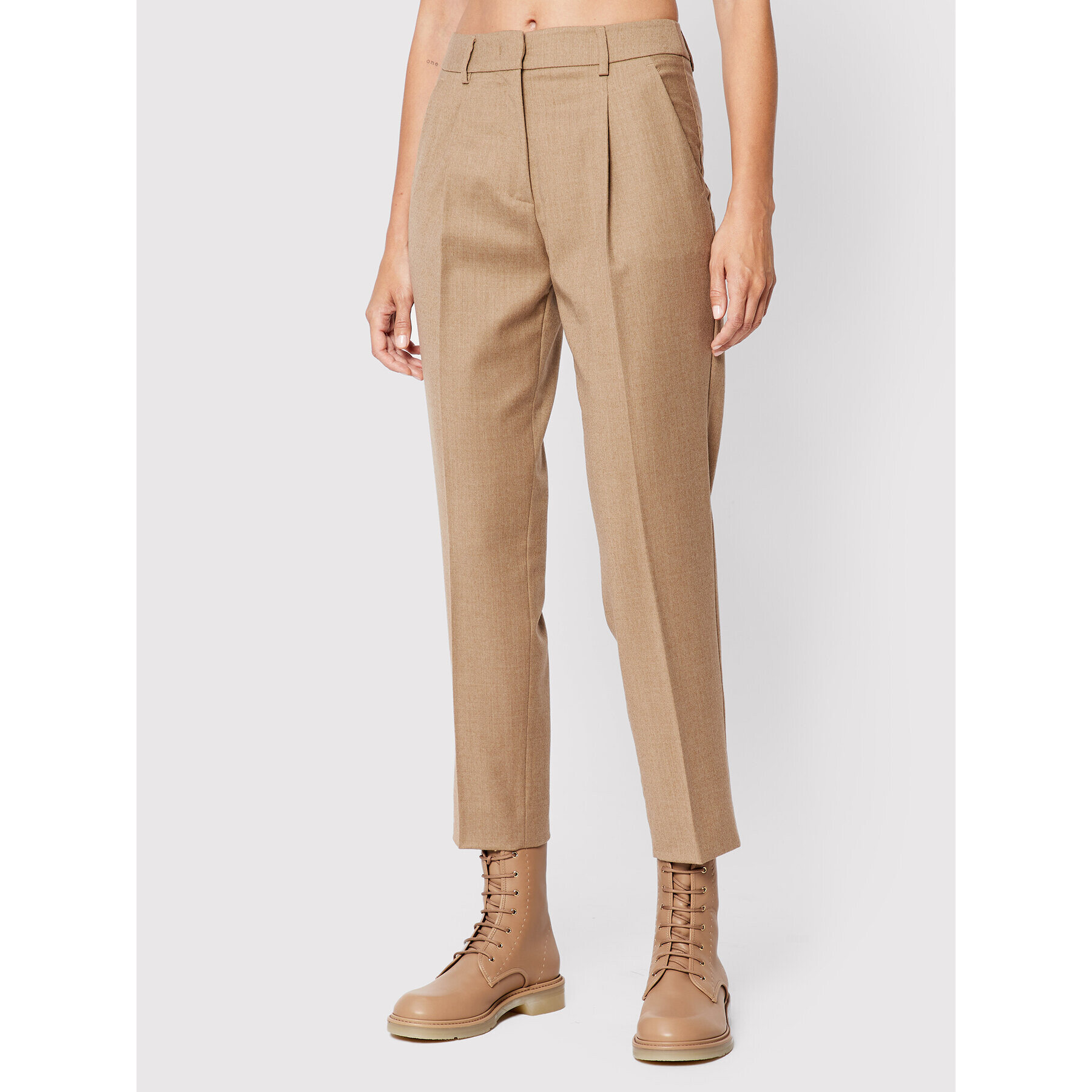 Weekend Max Mara Pantaloni din material Bussola 51360523 Bej Regular Fit - Pled.ro