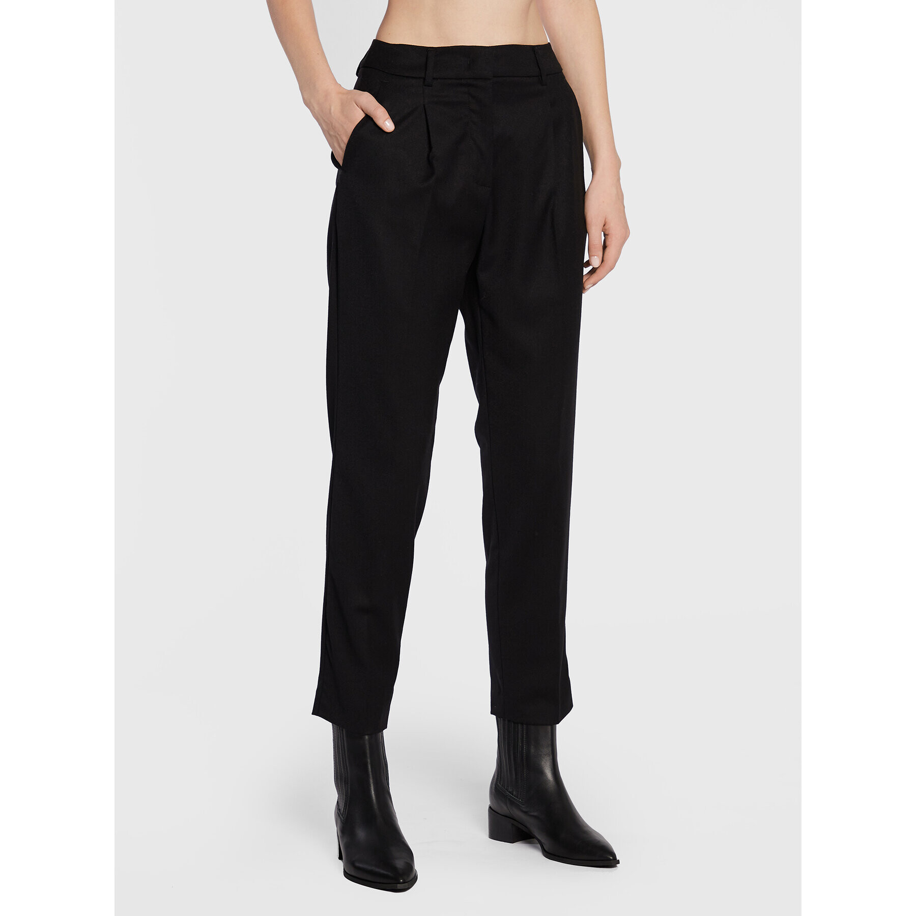 Weekend Max Mara Pantaloni din material Bussola 51360523 Negru Regular Fit - Pled.ro