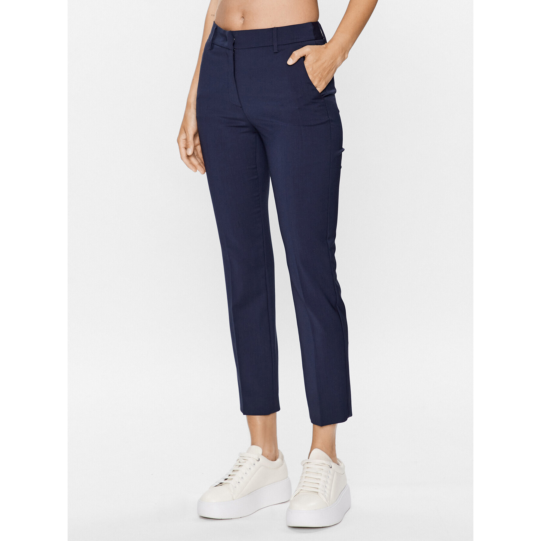 Weekend Max Mara Pantaloni din material Canon 2351361739 Bleumarin Regular Fit - Pled.ro