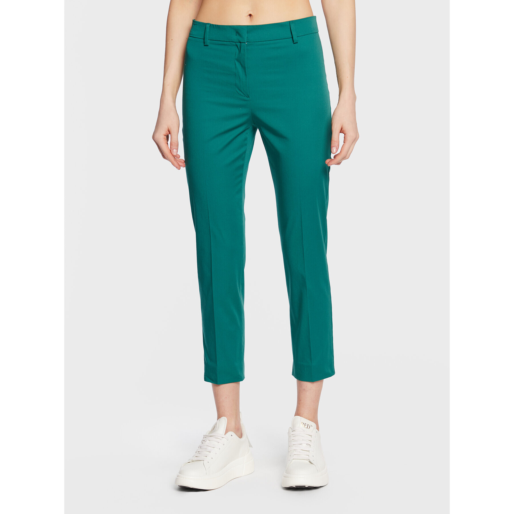 Weekend Max Mara Pantaloni din material Cecco 2351310631 Verde Slim Fit - Pled.ro