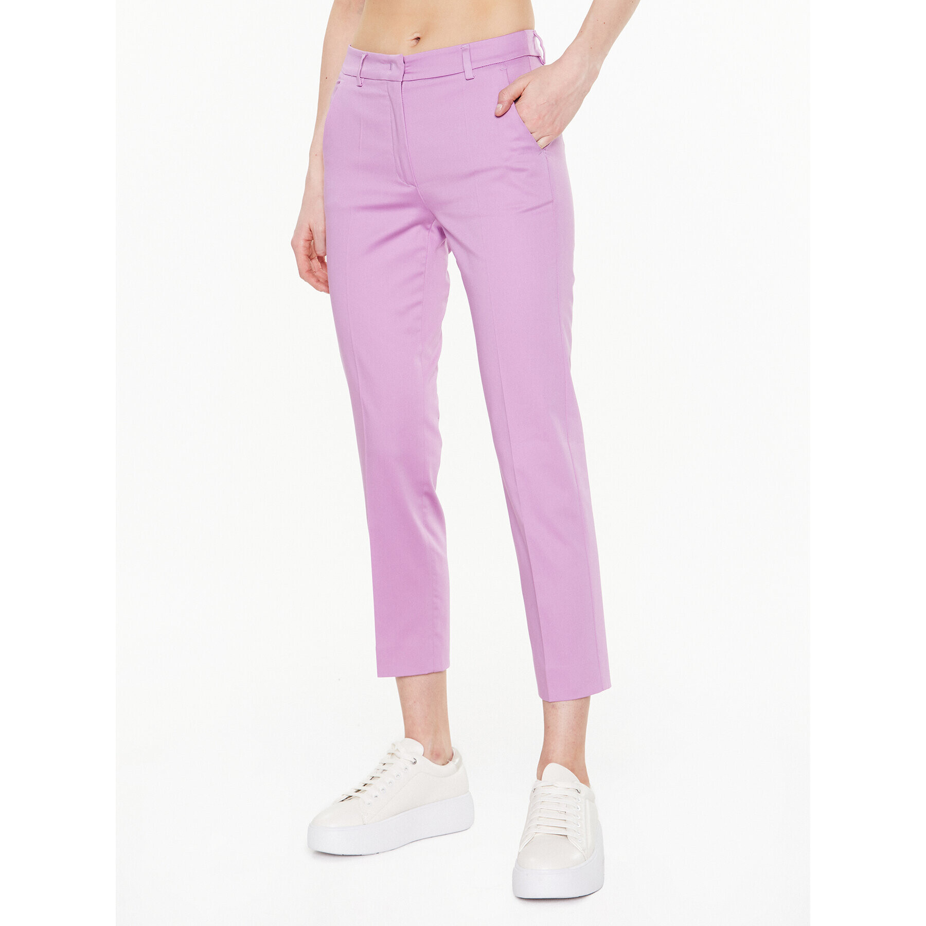 Weekend Max Mara Pantaloni din material Gineceo 23513107 Violet Slim Fit - Pled.ro