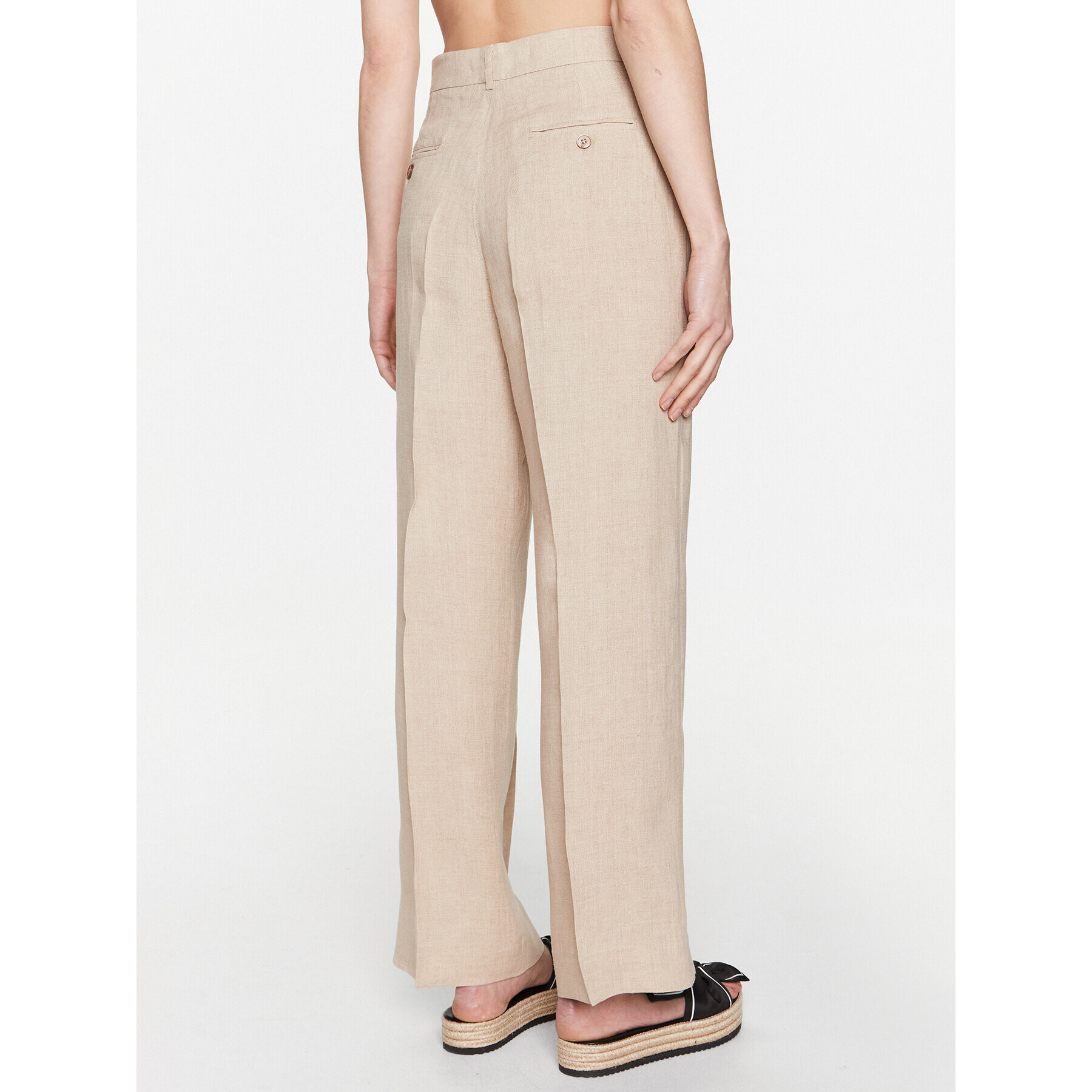 Weekend Max Mara Pantaloni din material Malizia 2351311231 Bej Regular Fit - Pled.ro