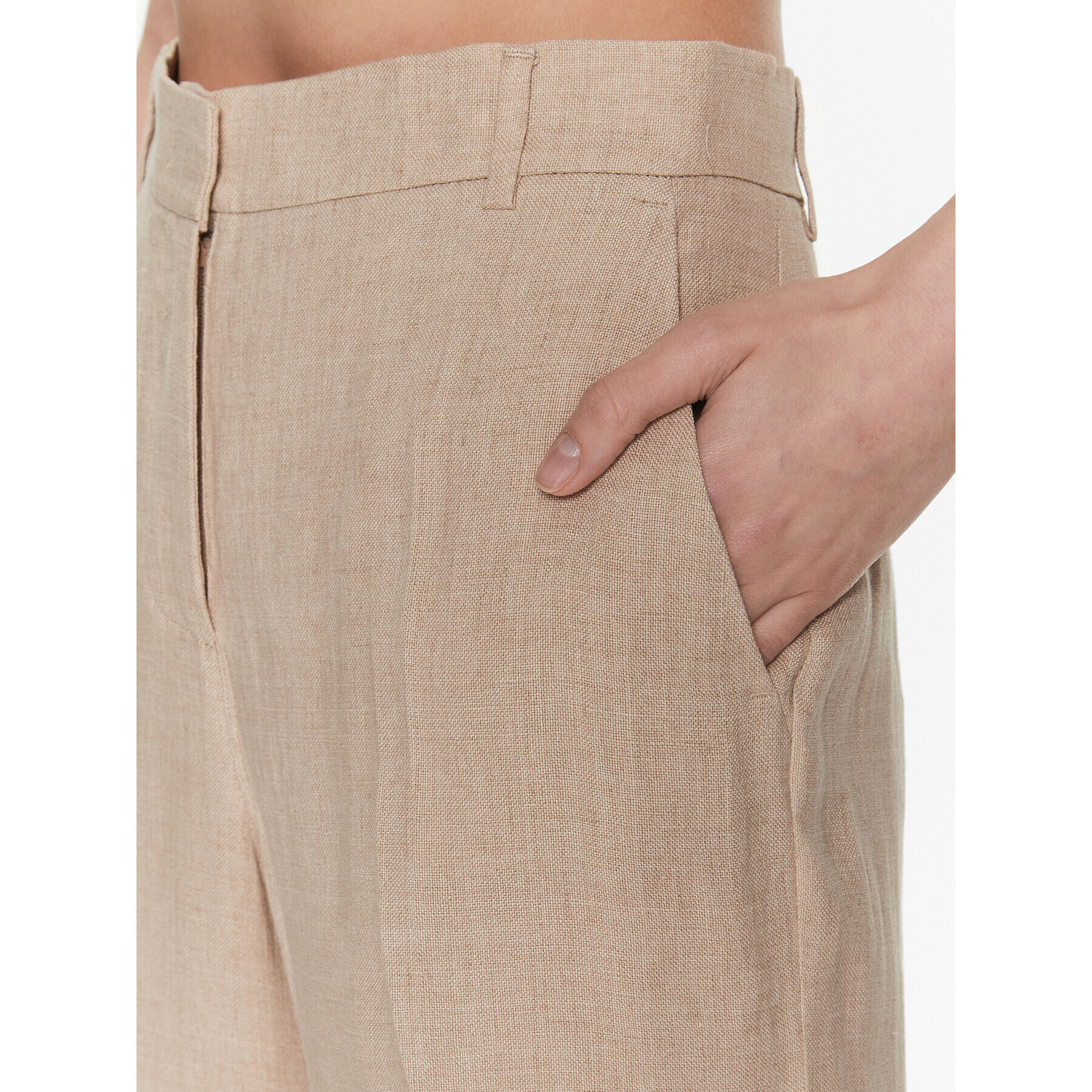 Weekend Max Mara Pantaloni din material Malizia 2351311231 Bej Regular Fit - Pled.ro