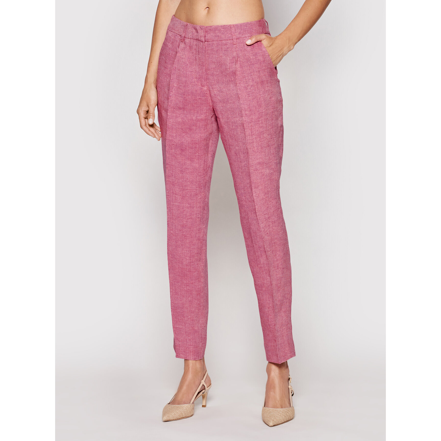 Weekend Max Mara Pantaloni din material Manna 51310411 Roz Regular Fit - Pled.ro