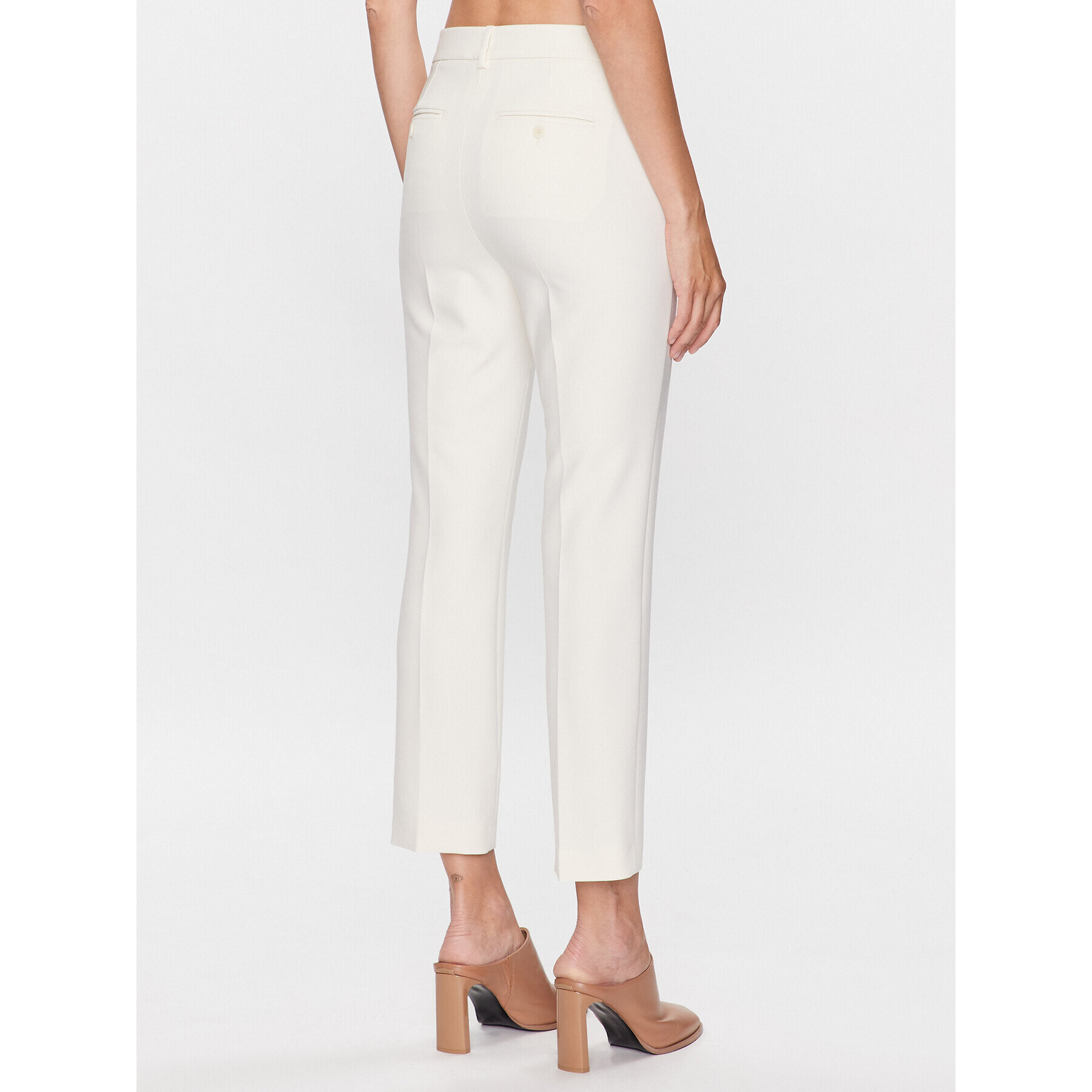 Weekend Max Mara Pantaloni din material Patata 23513605 Écru Slim Fit - Pled.ro