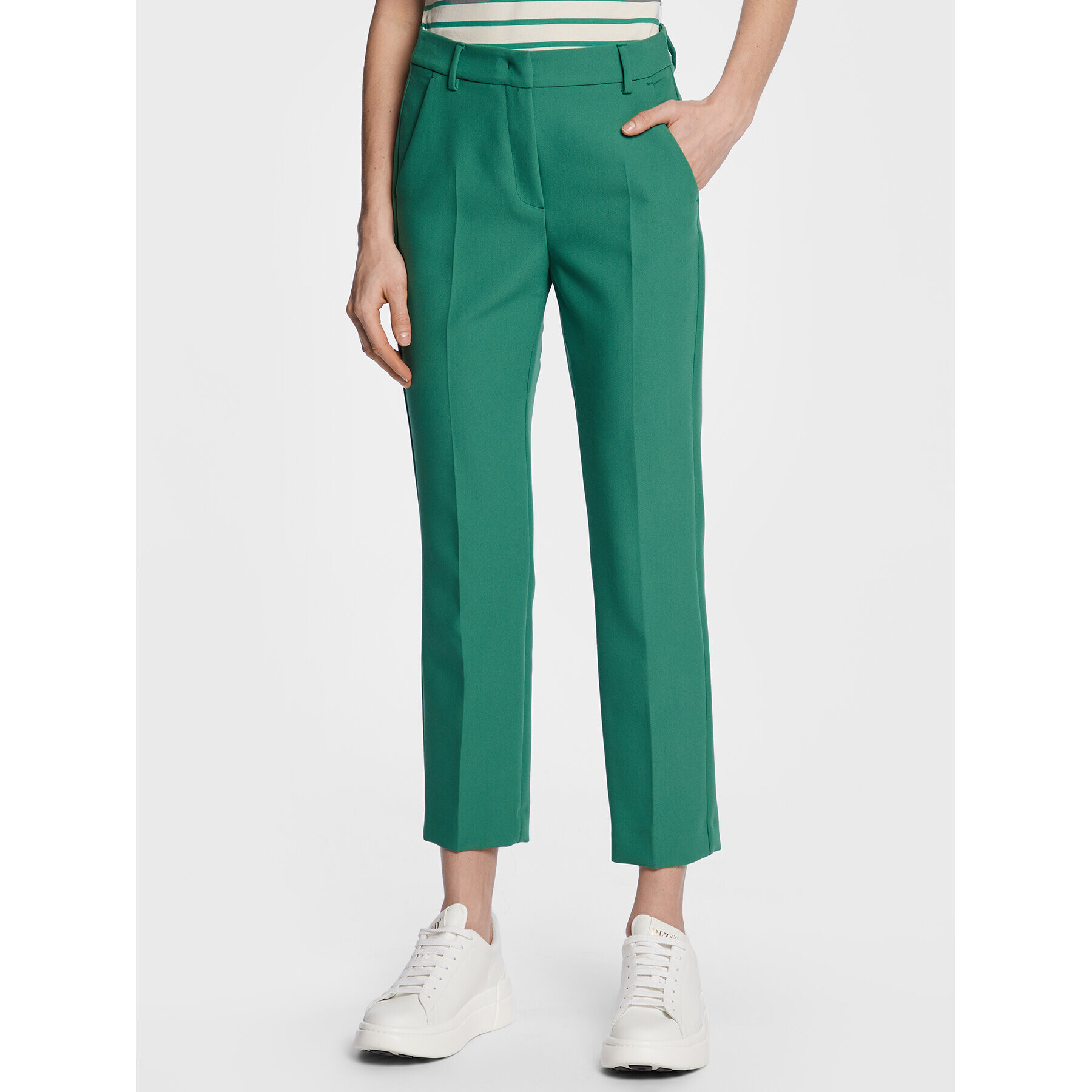 Weekend Max Mara Pantaloni din material Rana 2351310137 Verde Slim Fit - Pled.ro