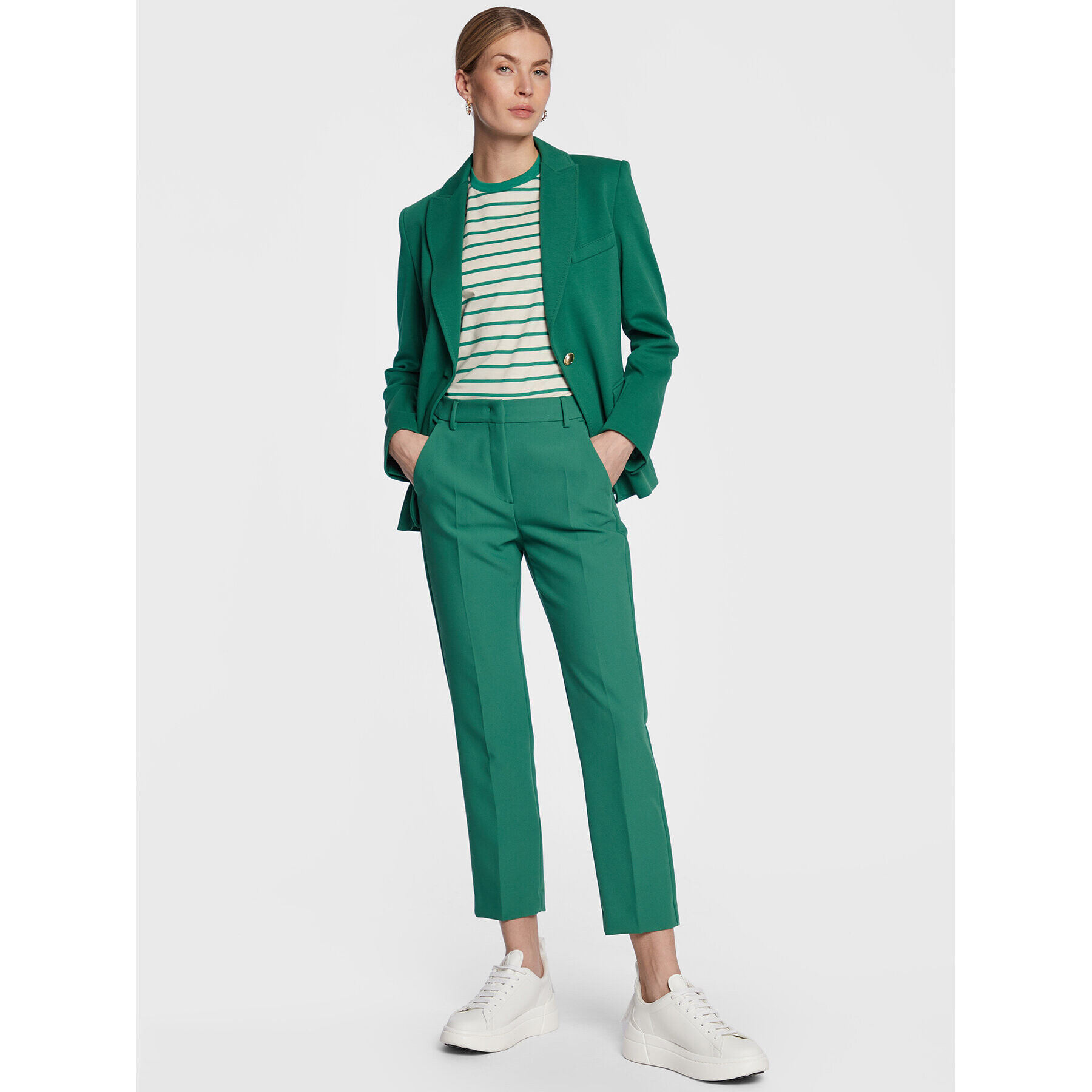 Weekend Max Mara Pantaloni din material Rana 2351310137 Verde Slim Fit - Pled.ro