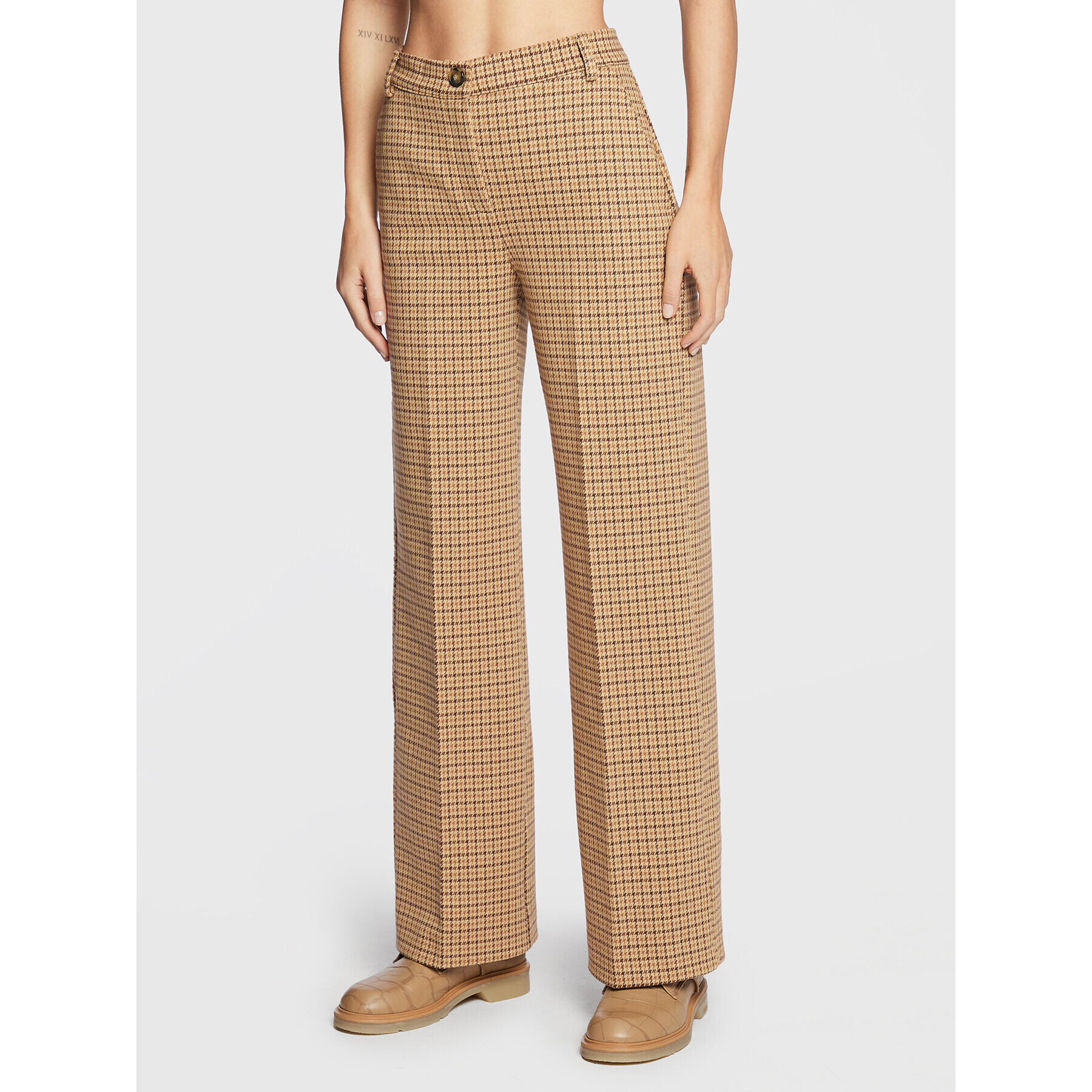 Weekend Max Mara Pantaloni din material Seggio 57860223 Bej Regular Fit - Pled.ro