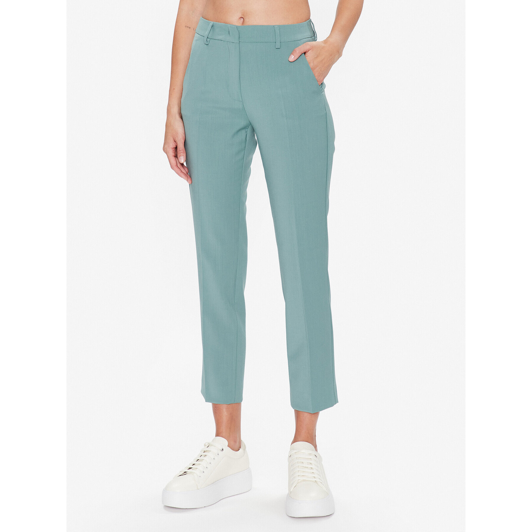 Weekend Max Mara Pantaloni din material Valda 2351311437 Verde Slim Fit - Pled.ro