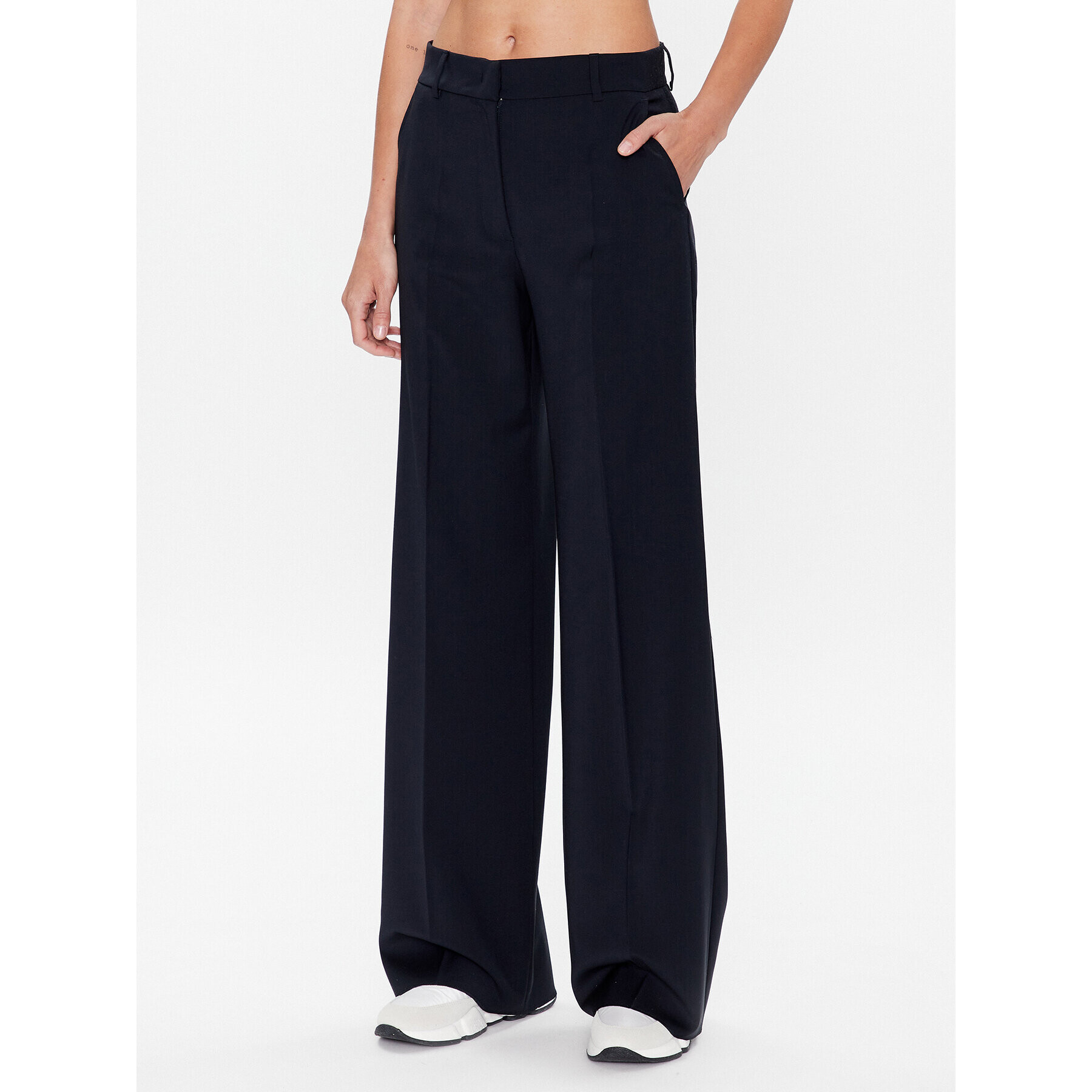 Weekend Max Mara Pantaloni din material Visivo 2351310937 Bleumarin Regular Fit - Pled.ro