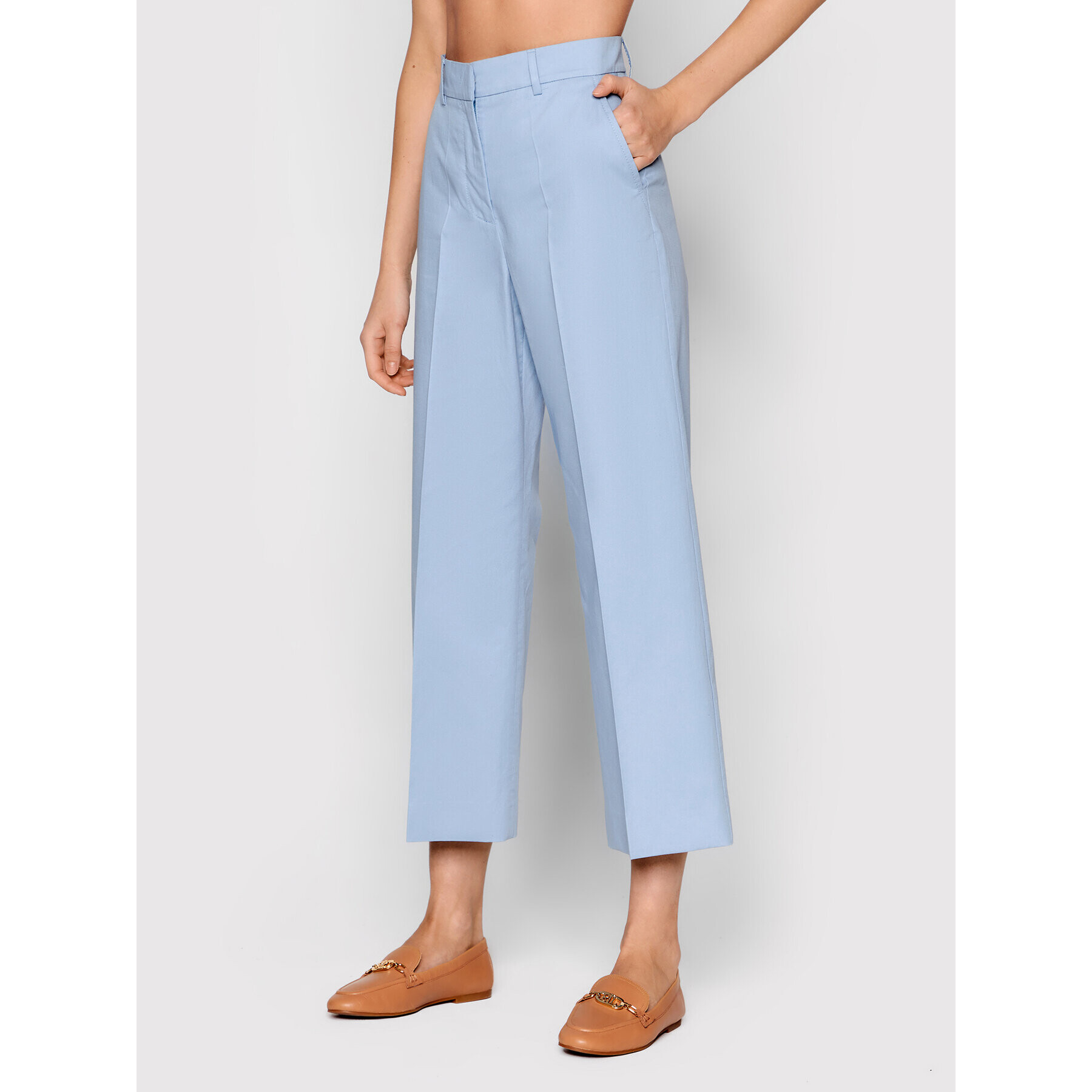 Weekend Max Mara Pantaloni din material Zircone 51310621 Albastru Regular Fit - Pled.ro