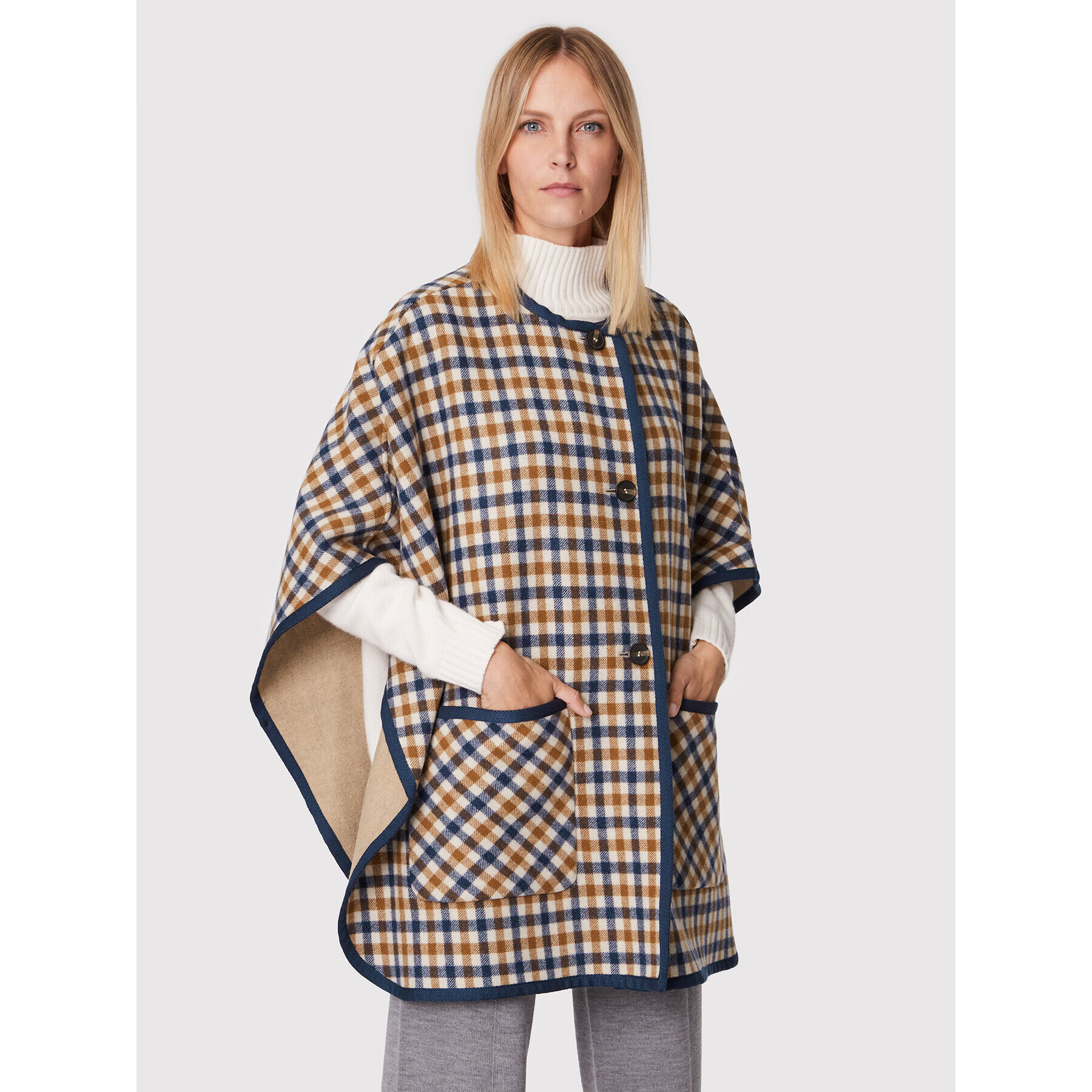 Weekend Max Mara Poncho Fieno 50860429 Colorat Relaxed Fit - Pled.ro