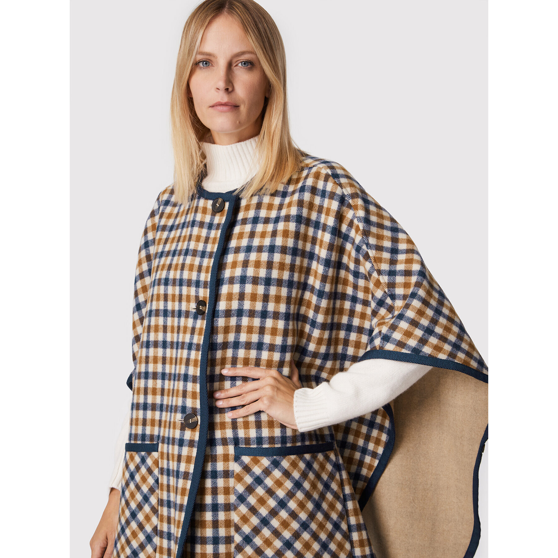 Weekend Max Mara Poncho Fieno 50860429 Colorat Relaxed Fit - Pled.ro