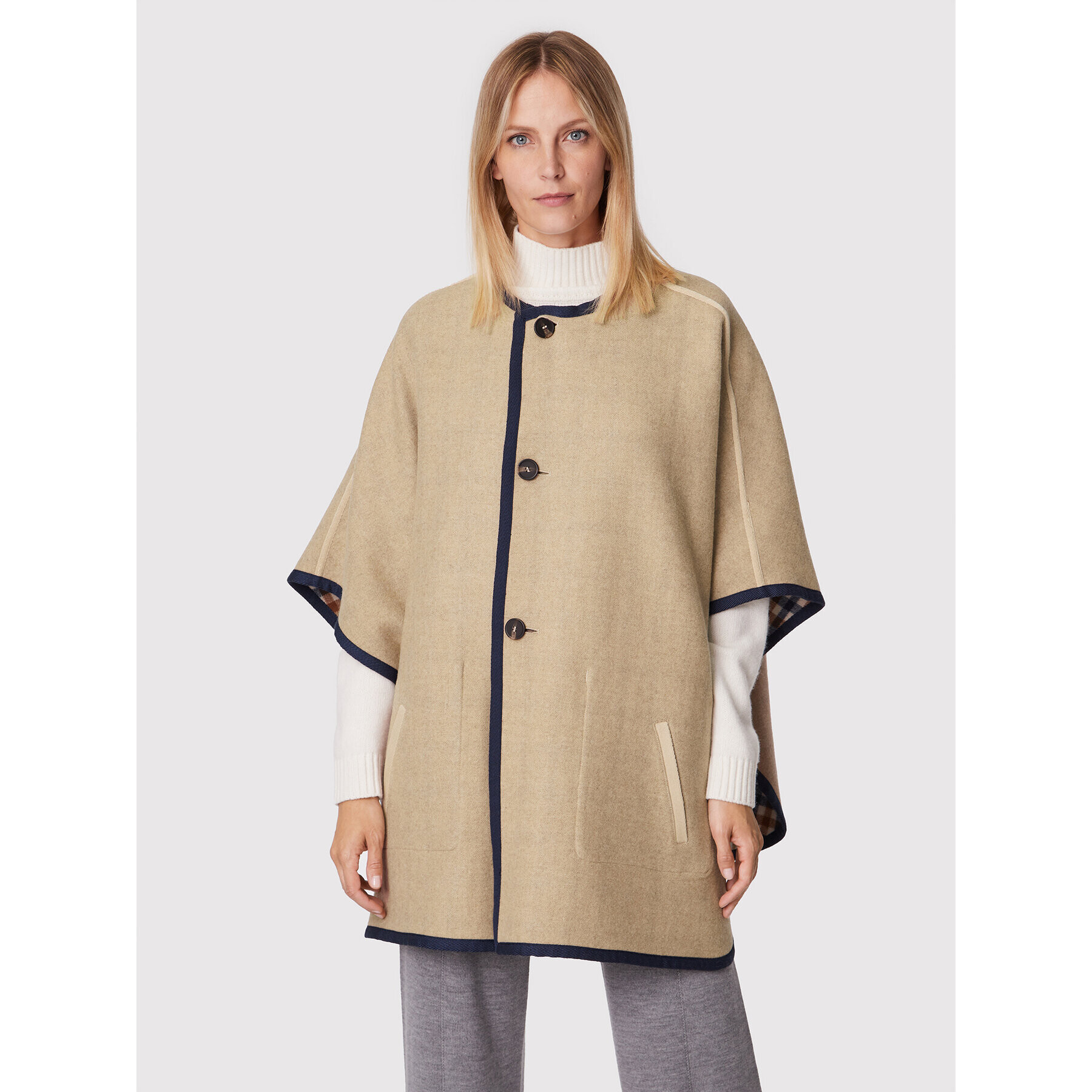 Weekend Max Mara Poncho Fieno 50860429 Colorat Relaxed Fit - Pled.ro