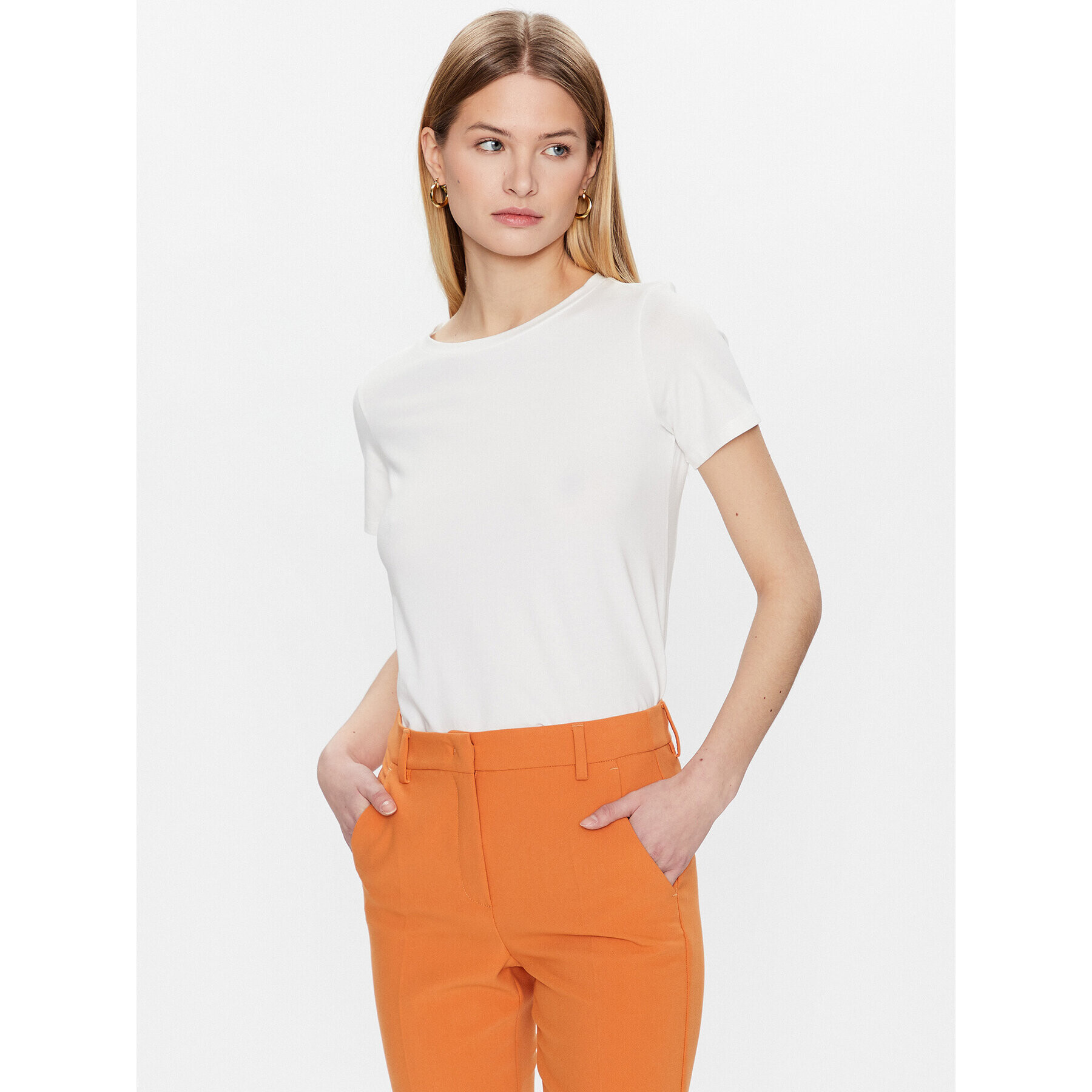 Weekend Max Mara Tricou Multib 23597104 Alb Regular Fit - Pled.ro