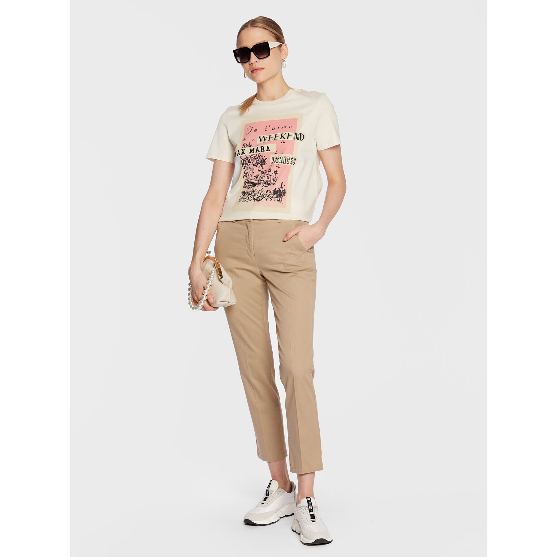 Weekend Max Mara Tricou Murano 23597106 Bej Regular Fit - Pled.ro