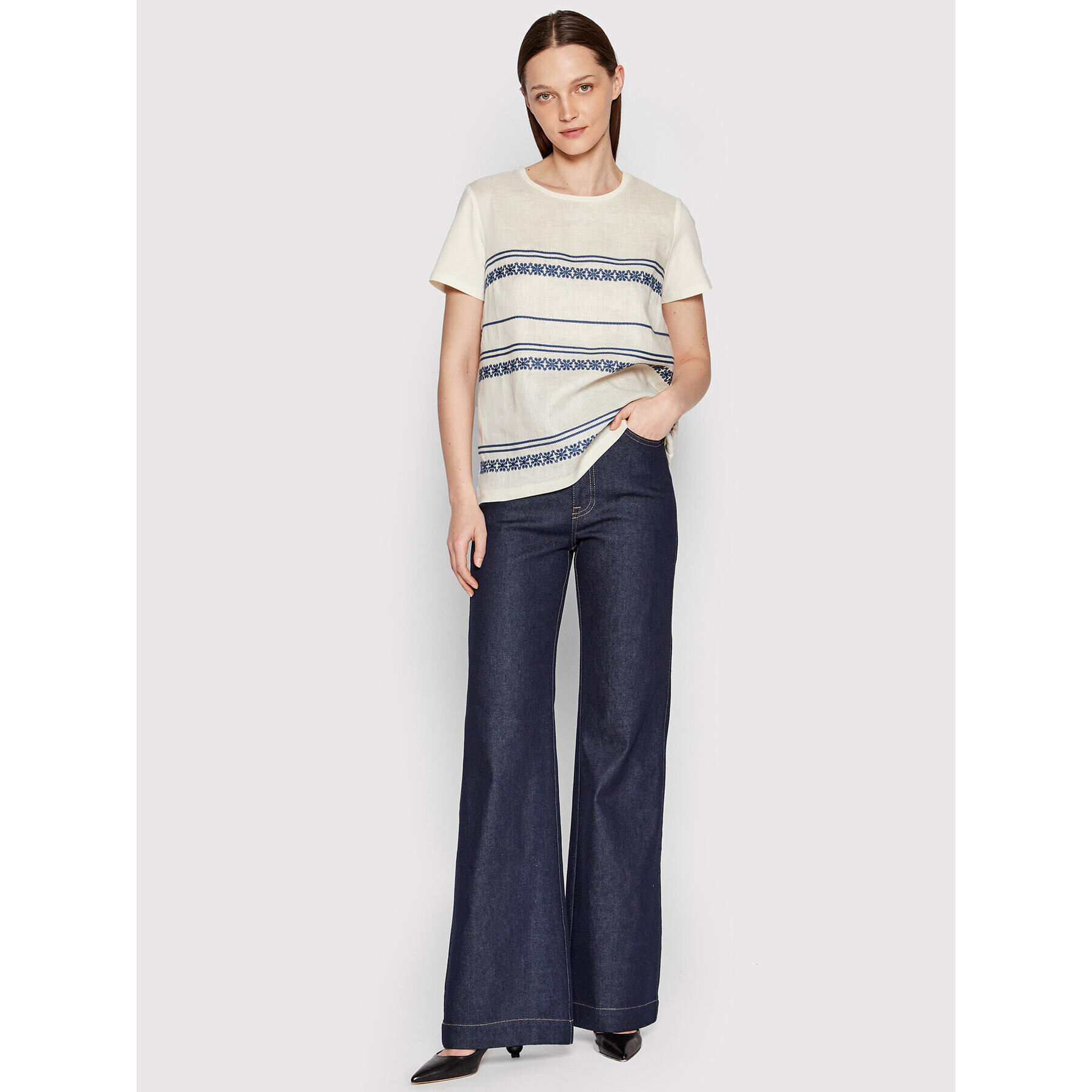 Weekend Max Mara Tricou Parsec 59411421 Bej Regular Fit - Pled.ro