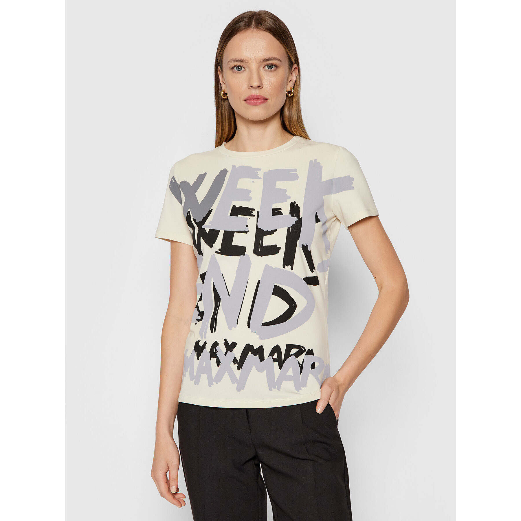 Weekend Max Mara Tricou Rana 5976041 Bej Regular Fit - Pled.ro