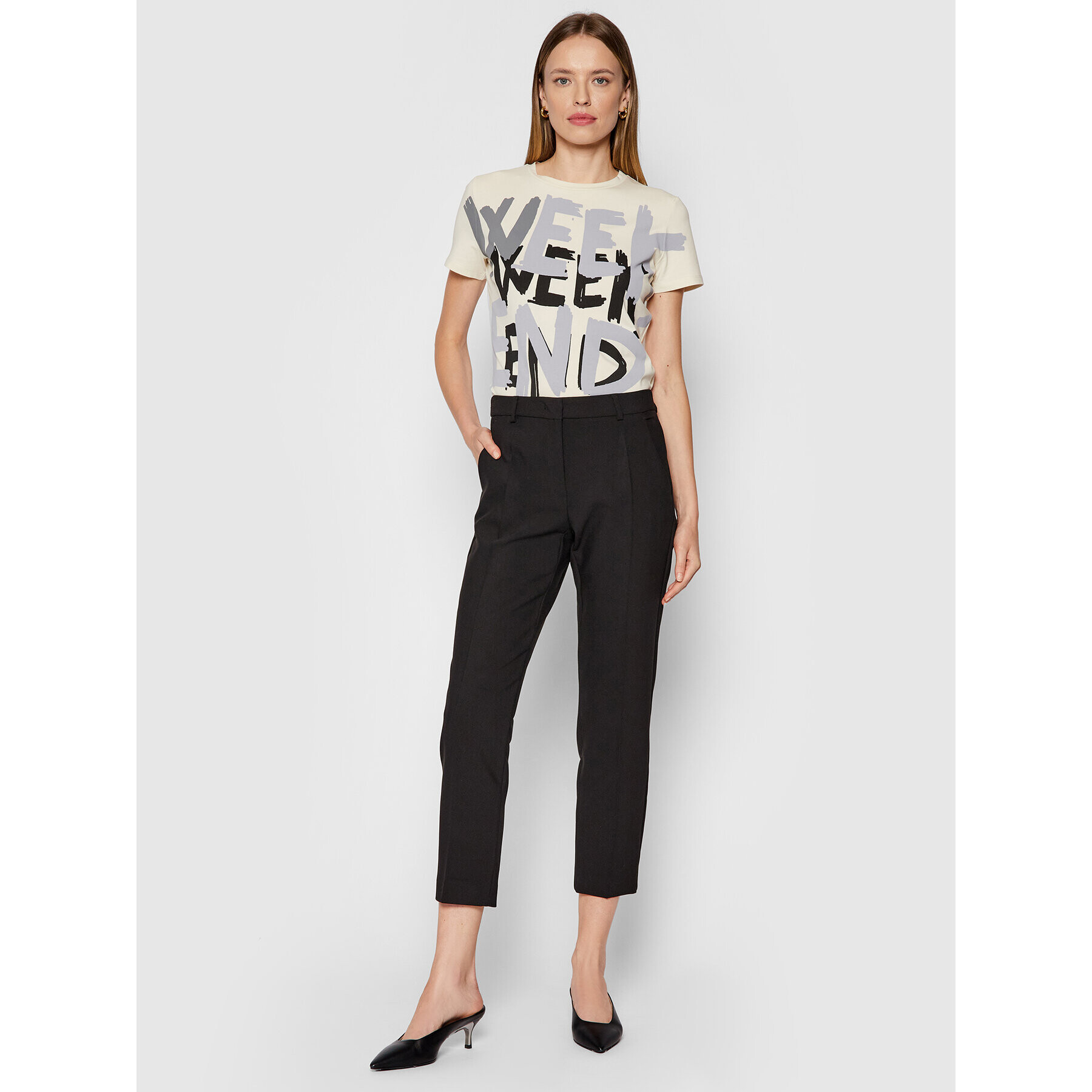 Weekend Max Mara Tricou Rana 5976041 Bej Regular Fit - Pled.ro