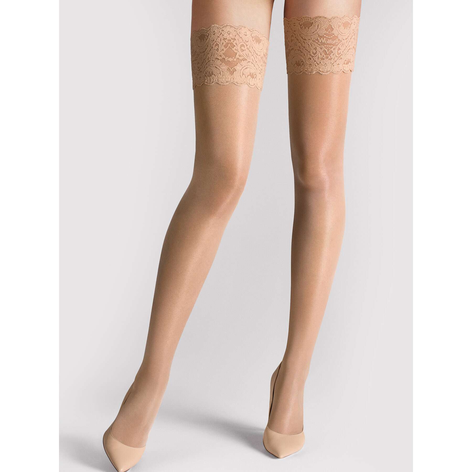 Wolford Ciorapi cu bandă Satin Touch 21223 Bej - Pled.ro