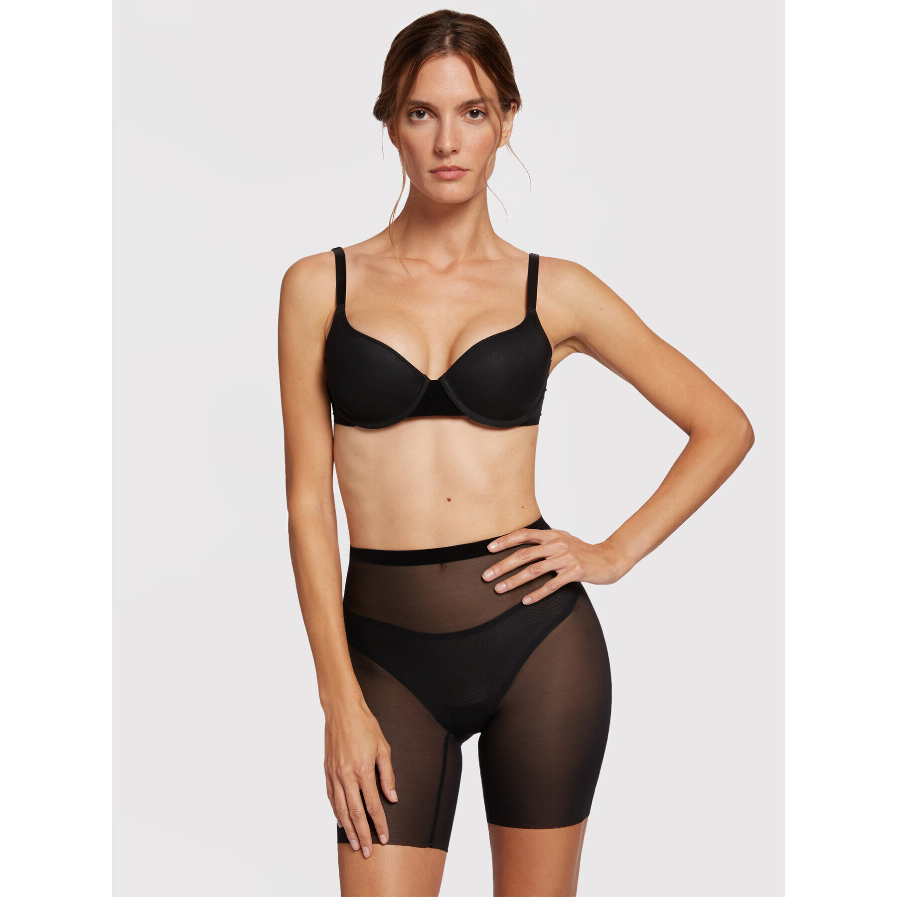 Wolford Lenjerie de corp modelatoare partea de jos Tulle 69552 Negru - Pled.ro