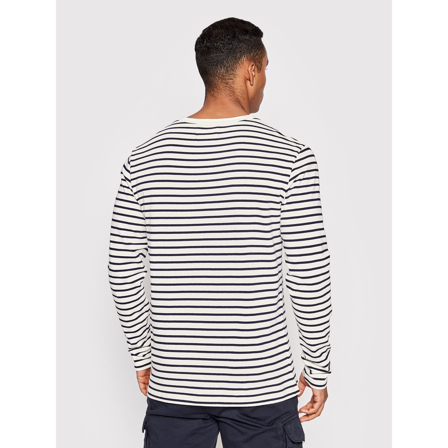 Wood Wood Longsleeve Mel 10005404-2323 Alb Regular Fit - Pled.ro