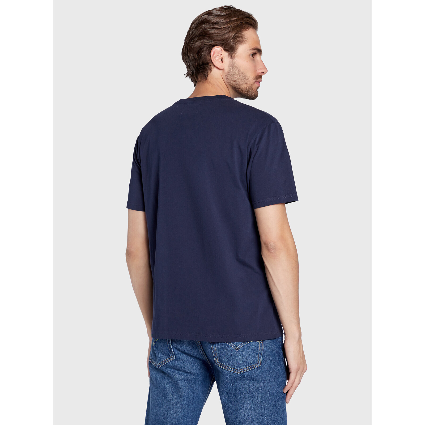 Wood Wood Tricou Ace 10235702-2222 Bleumarin Relaxed Fit - Pled.ro