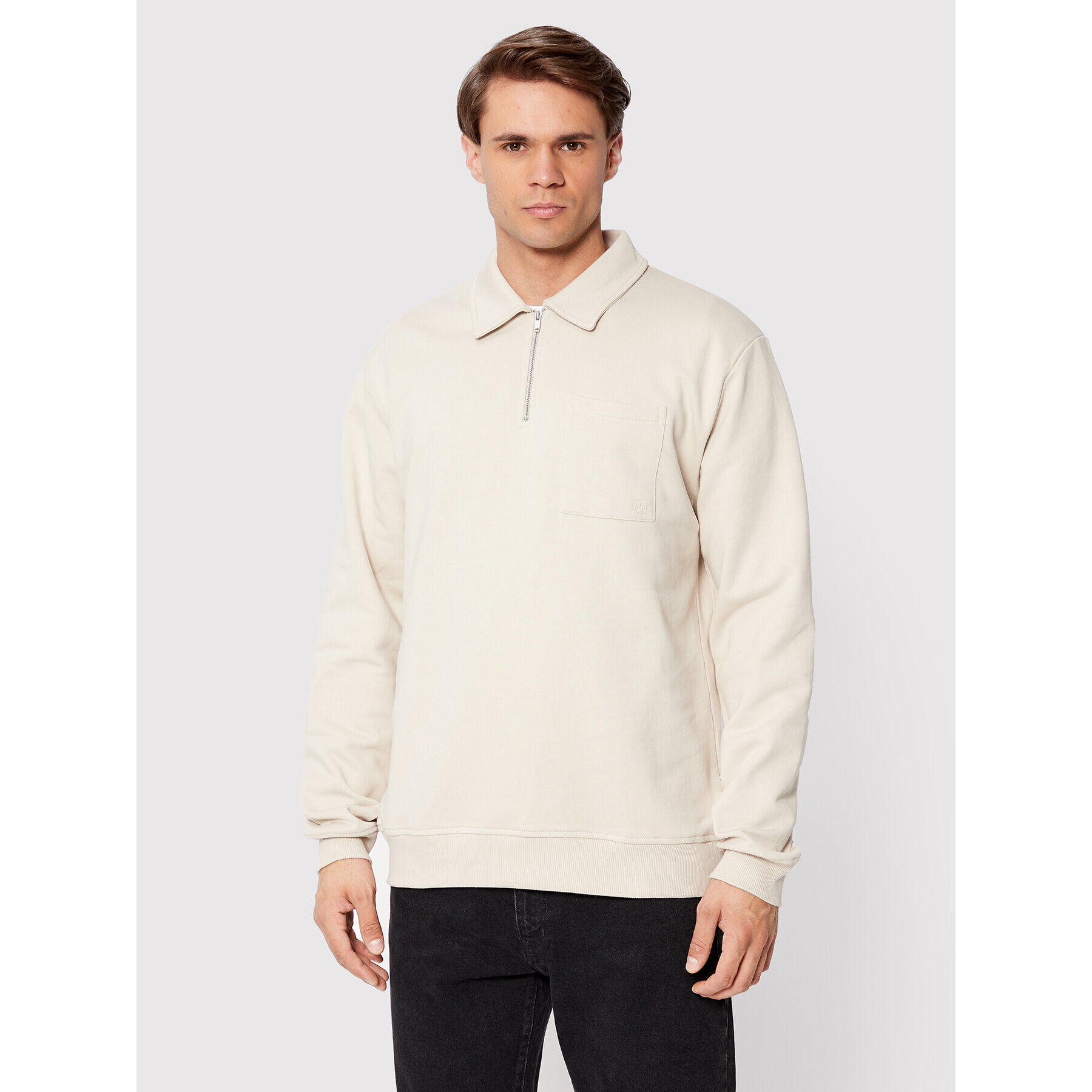 Woodbird Bluză Retla Polo Sweat 2236-605 Bej Regular Fit - Pled.ro