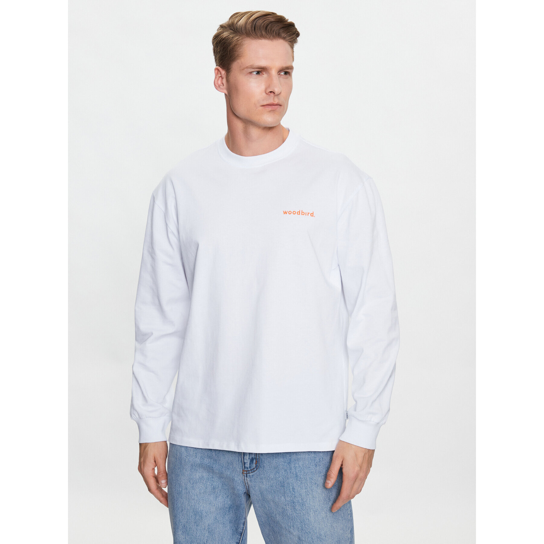 Woodbird Longsleeve Hanes Family 2316-418 Alb Regular Fit - Pled.ro