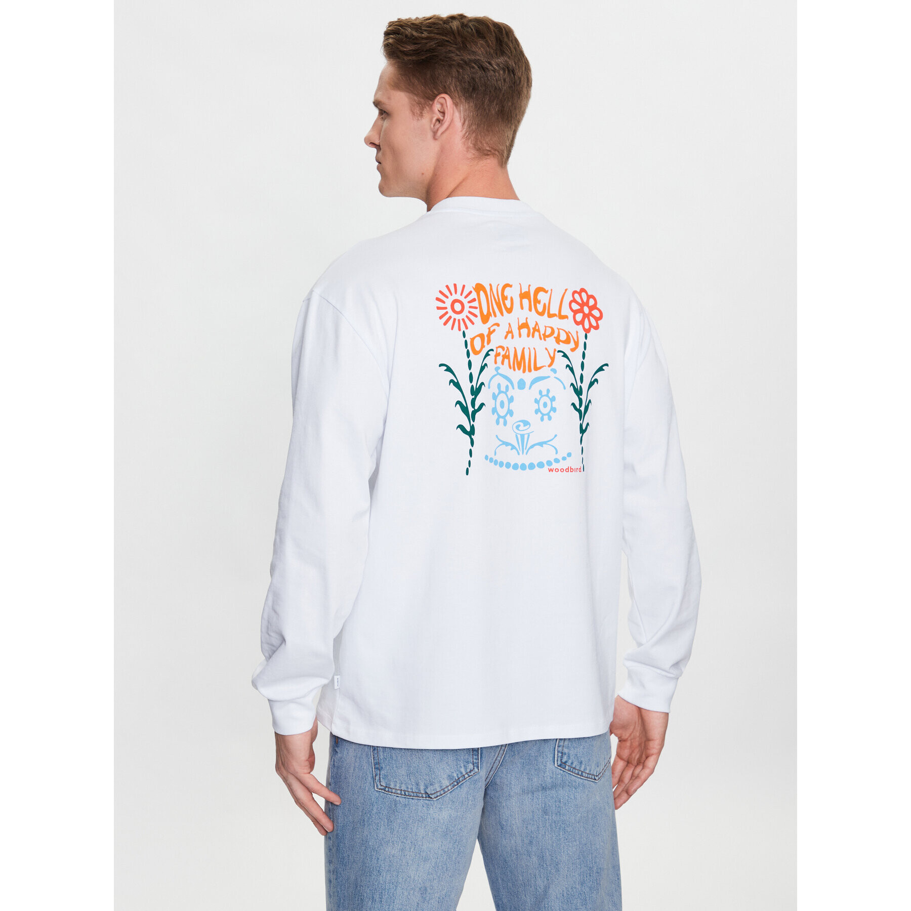 Woodbird Longsleeve Hanes Family 2316-418 Alb Regular Fit - Pled.ro