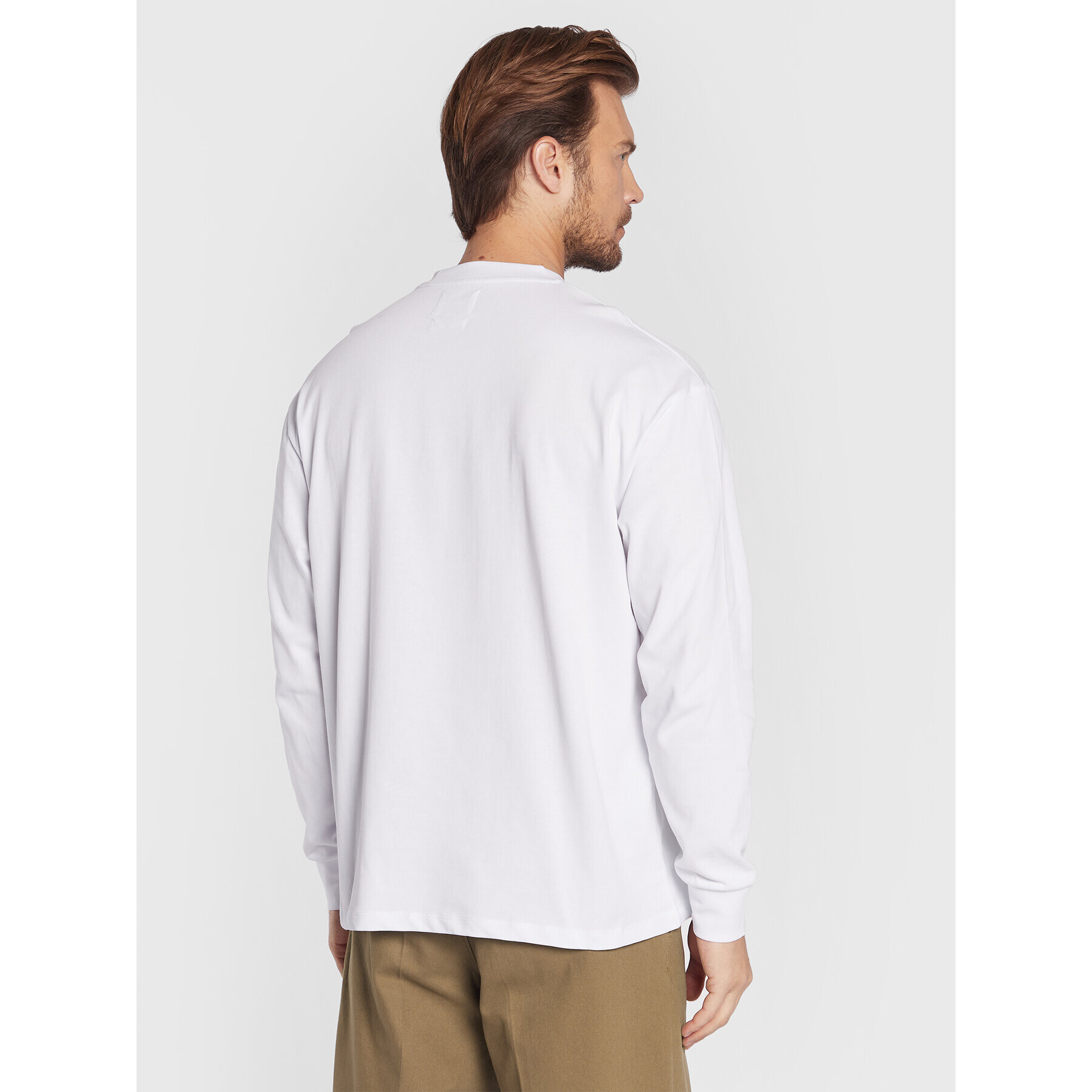 Woodbird Longsleeve Hanes Over 2246-421 Alb Casual Fit - Pled.ro