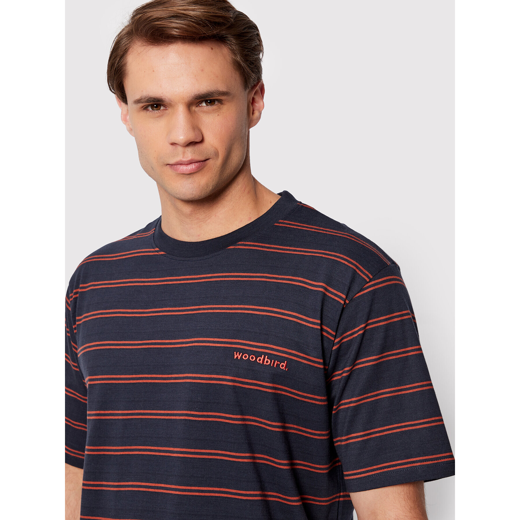 Woodbird Tricou Brock Stripe 2236-401 Bleumarin Regular Fit - Pled.ro