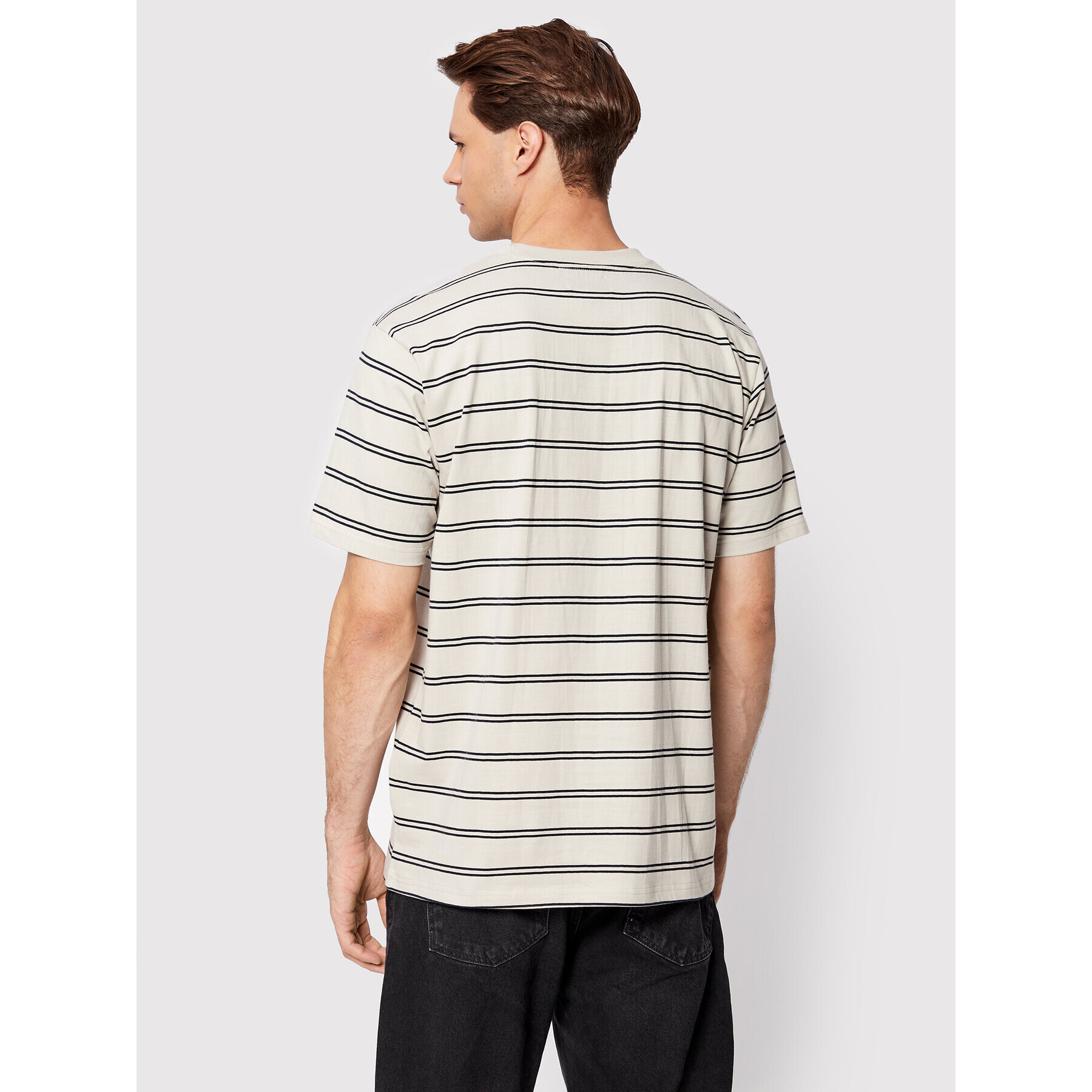 Woodbird Tricou Brock Stripe 2236-401 Gri Regular Fit - Pled.ro